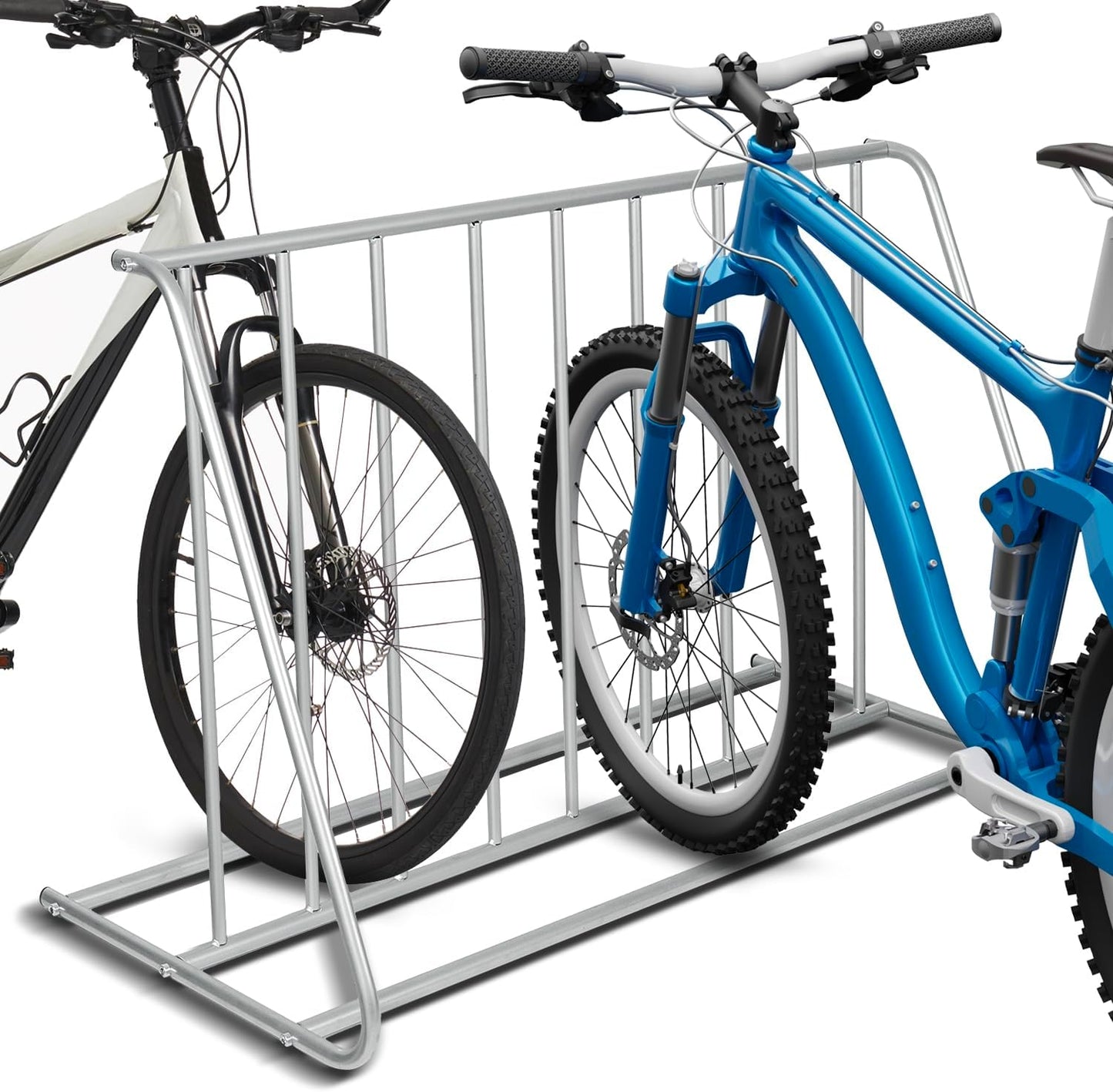 MyGift Large Metal Double-Sided Grid Bike Rack Stand, Freestanding Bicycle Storage Holder for Garage or Outdoor Parking with 6-Bicycle Capacity