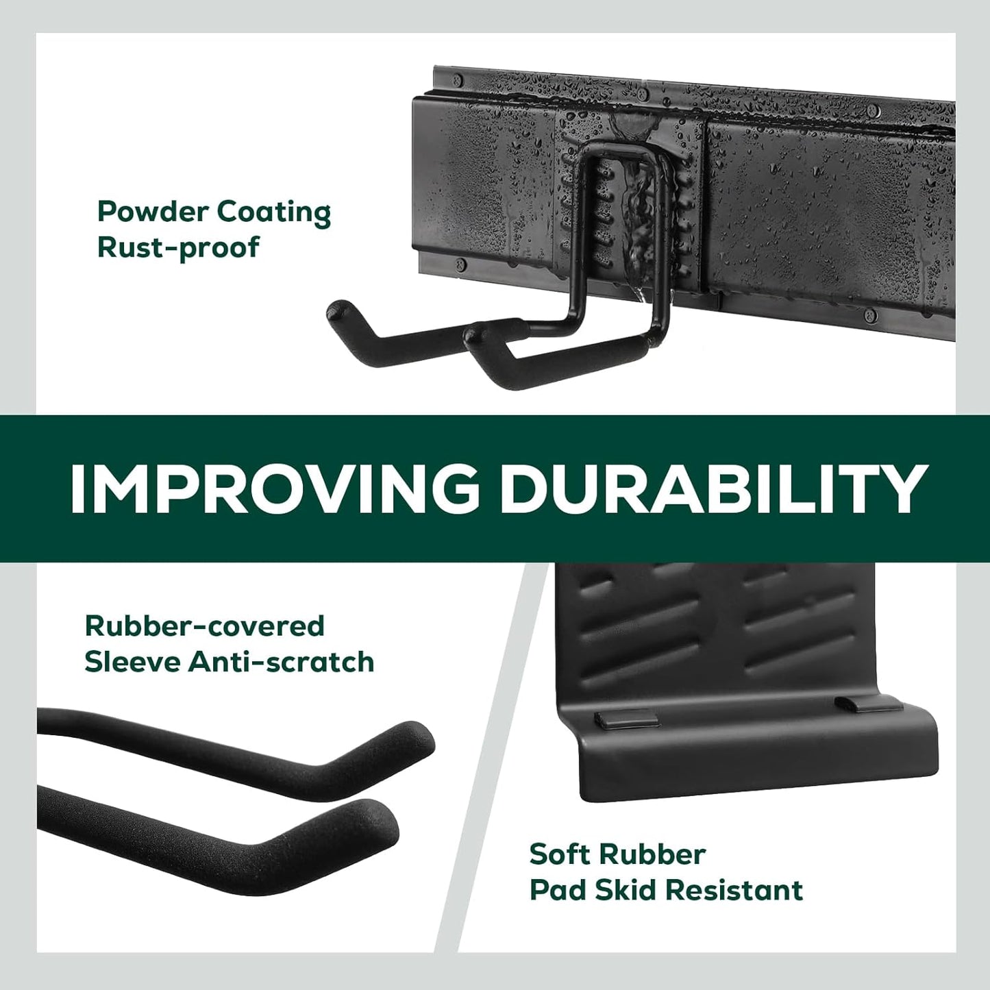 Garage Garden Tool Organizer Wall Mount,48 Inch Garage Organizer Wall Mounted Storage System with 7 Layer Hooks,Max 440lbs Adjustable Metal Hooks,Home Gift