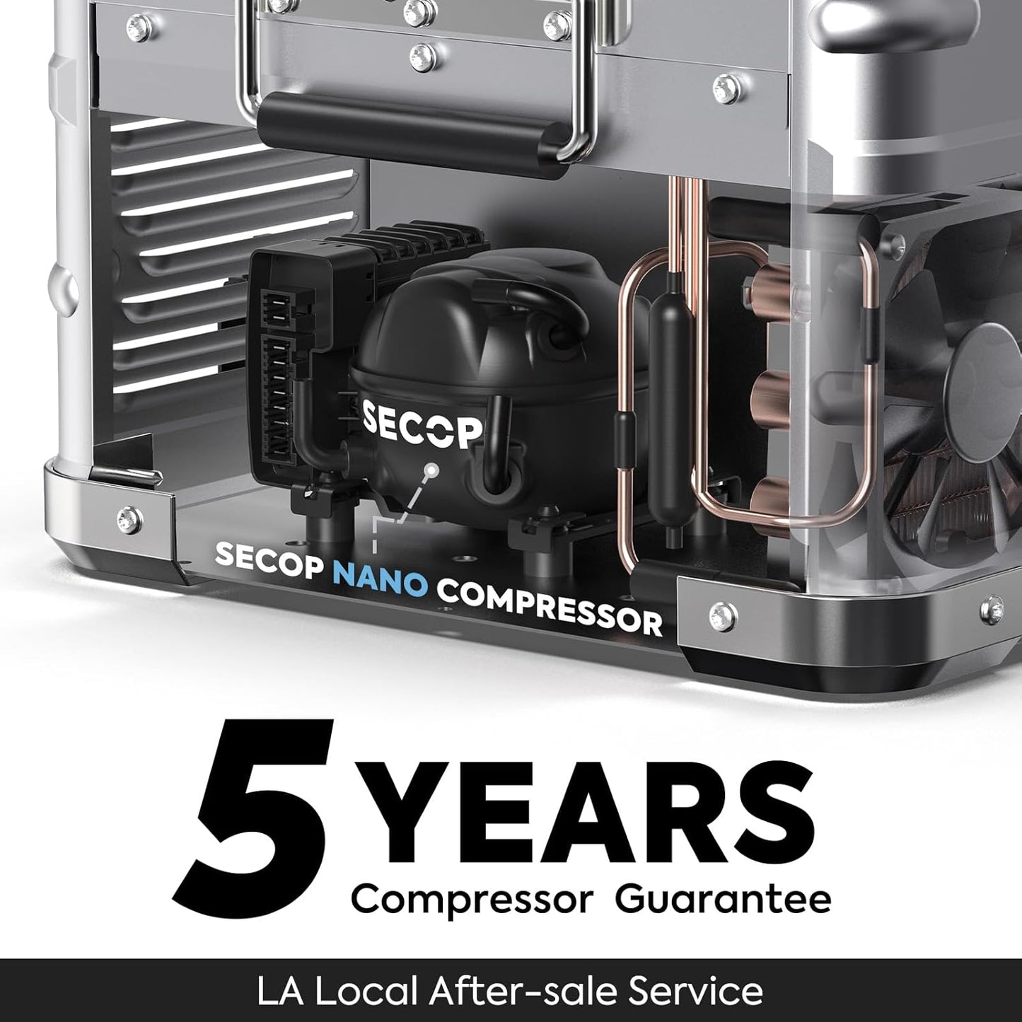 ICECO APL20 12 Volt Car Refrigerator, 21 Qts Light Duty Aluminum 12V Portable Fridge Freezer, Electric Cooler with SECOP Nano Compressor, -4℉~68℉, 12/24V DC, 100-240V AC for RV, Truck, Camping