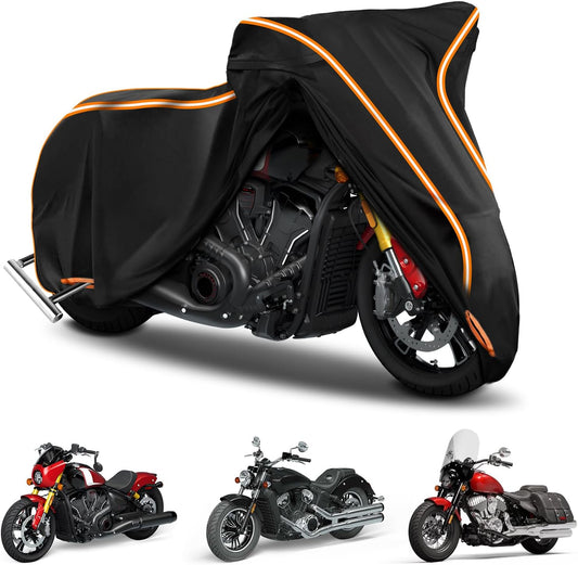 420D Waterproof Motorcycle Cover for Indian Scout,101 Scout,Scout Sixty,Scout Rogue,Scout Rogue Sixty,Scout Classic,Windproof Heavy Duty Outdoor Bike Cover