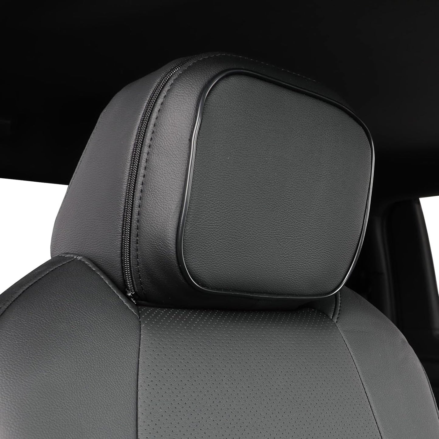 EKR Custom Fit Tacoma Front Car Seat Covers for Select Toyota Tacoma (Petrol & Hybrid) 2024 2025 Double cab SR,SR5,TRD Sport,TRD Off-Road,Limited - Front Row Only,Leather (Black)