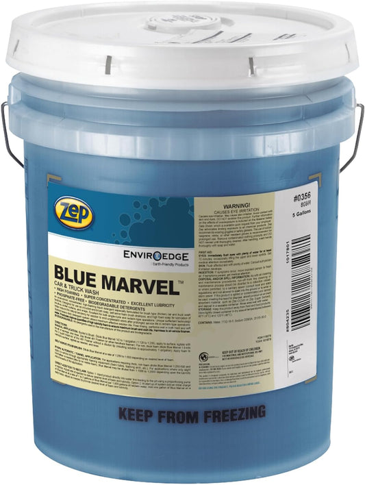 Zep Blue Marvel Car and Truck Wash - 5 Gallon (1 Unit) 35635 - Ultra Concentrated High Foam, Provides Complete Coverage Without Damaging Paint