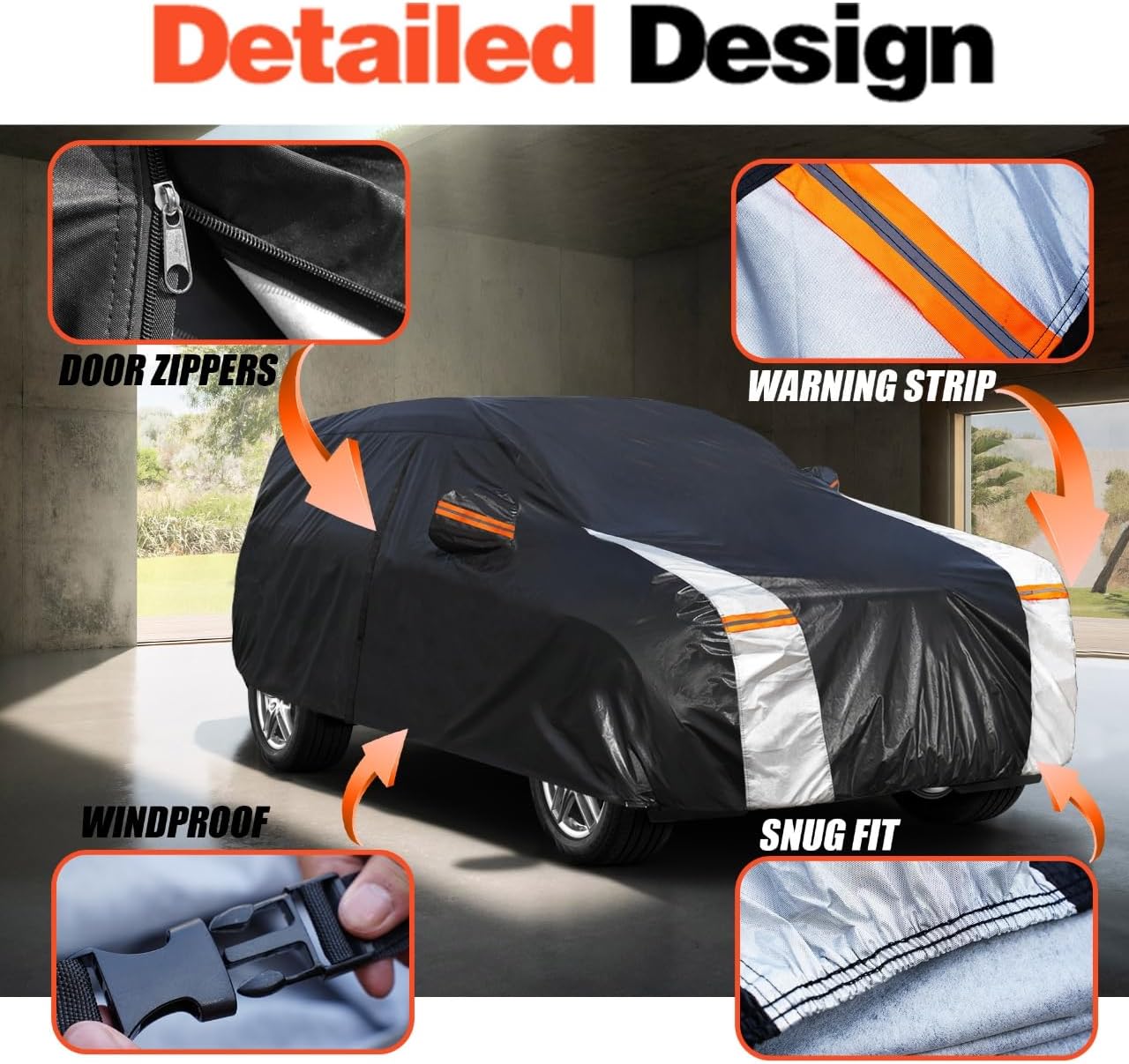 Subaru Ascent Car Cover 100% Waterproof All Weather, Gift with Towel, 10 Layers SUV Car Cover Custom Fit 2018-2025 Subaru Ascent, Full Exterior Covers Rain Sun UV Protection with Door Zipper.