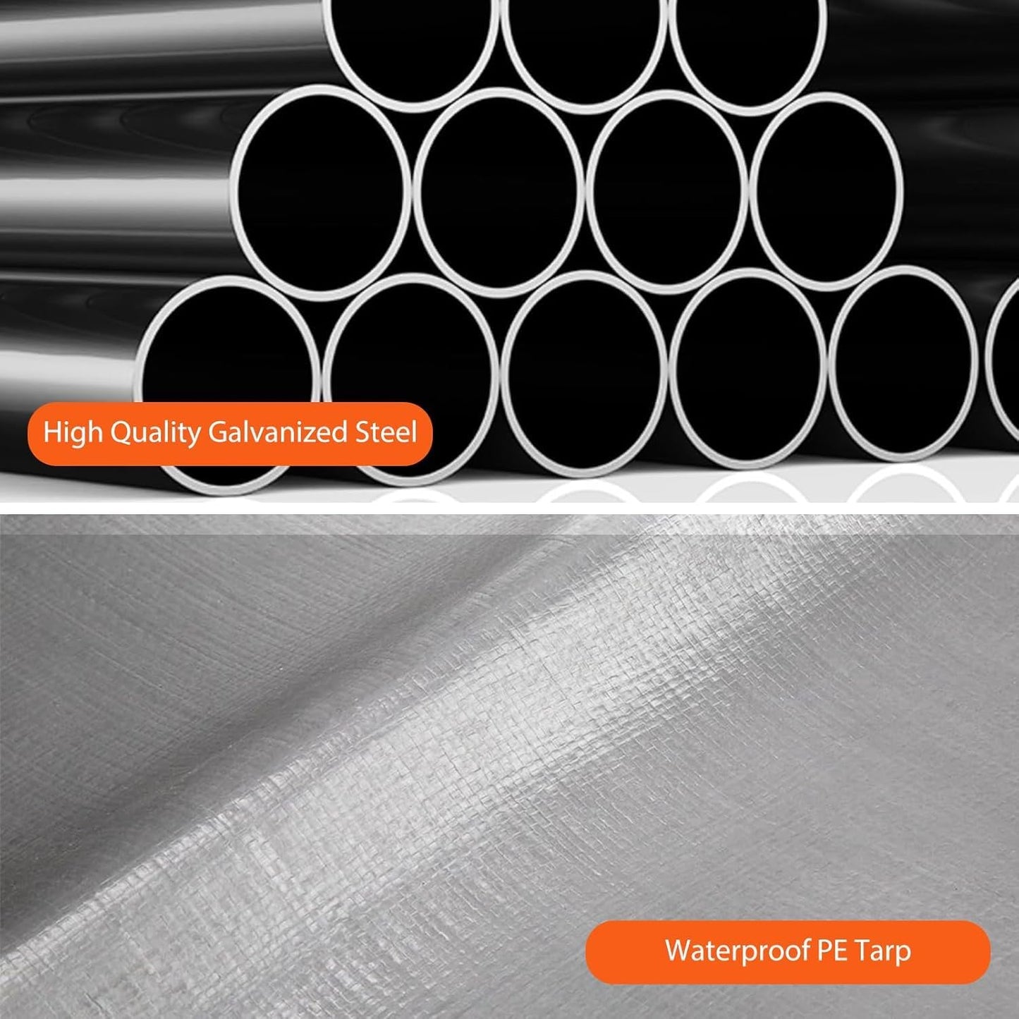 13x20FT Heavy Duty Carport, Outdoor Garage Canopy with 4 Roll-Up Doors and Mesh Windows, Large Portable Shelter Tent for Car, Truck, Boat, Party, Market