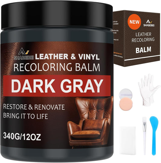 Leather Scratch Repair Balm-Leather Color Restorer for Couches Leather Scratch Remover for Carseat Boots Leather Couch Scratch Repair Couches (Dark Gray)
