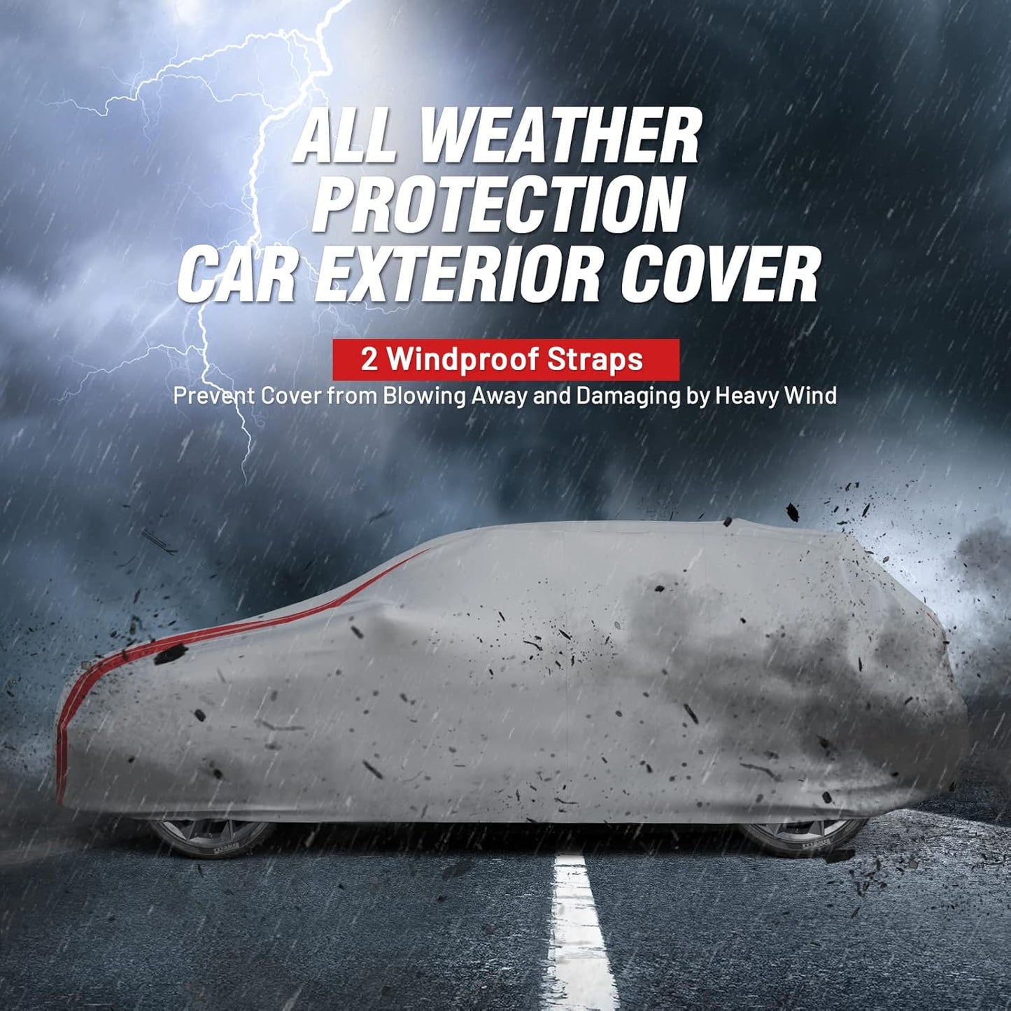 Favoto SUV Car Cover Waterproof - Custom Fit for Jeep Grand Cherokee (1992-2021) All Weather for Automobiles Outdoor with Reflective Stripe Snow Sun Dust UV Protection Full Exterior Cover