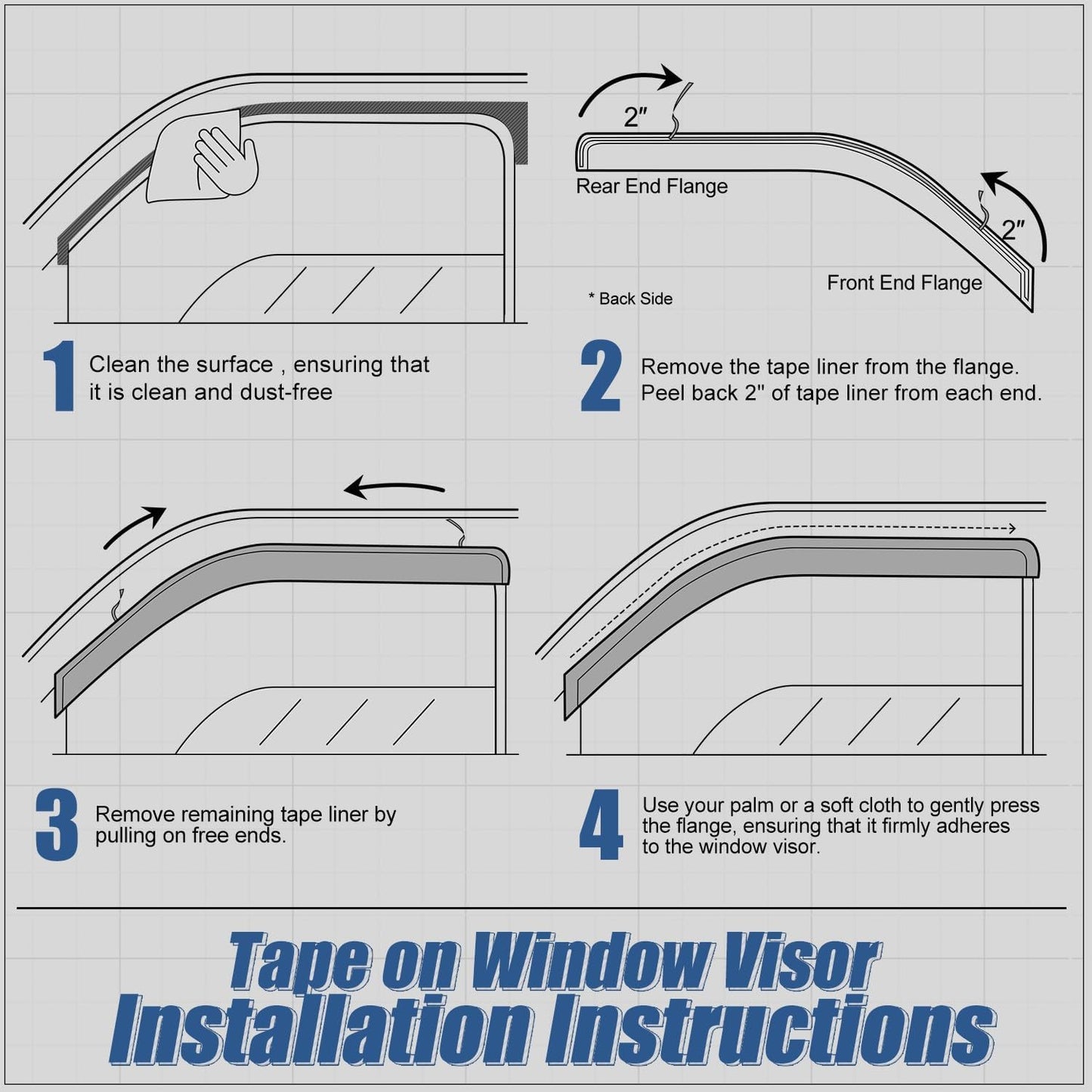 Auto Dynasty 4Pcs Carbon Fiber Pattern Window Visors Compatible with 2008 2009 2010 Saturn Vue, Tape-On Front & Rear Window Deflectors Rain Guards Sun Wind Air Side Vent Shade, Glossy Black