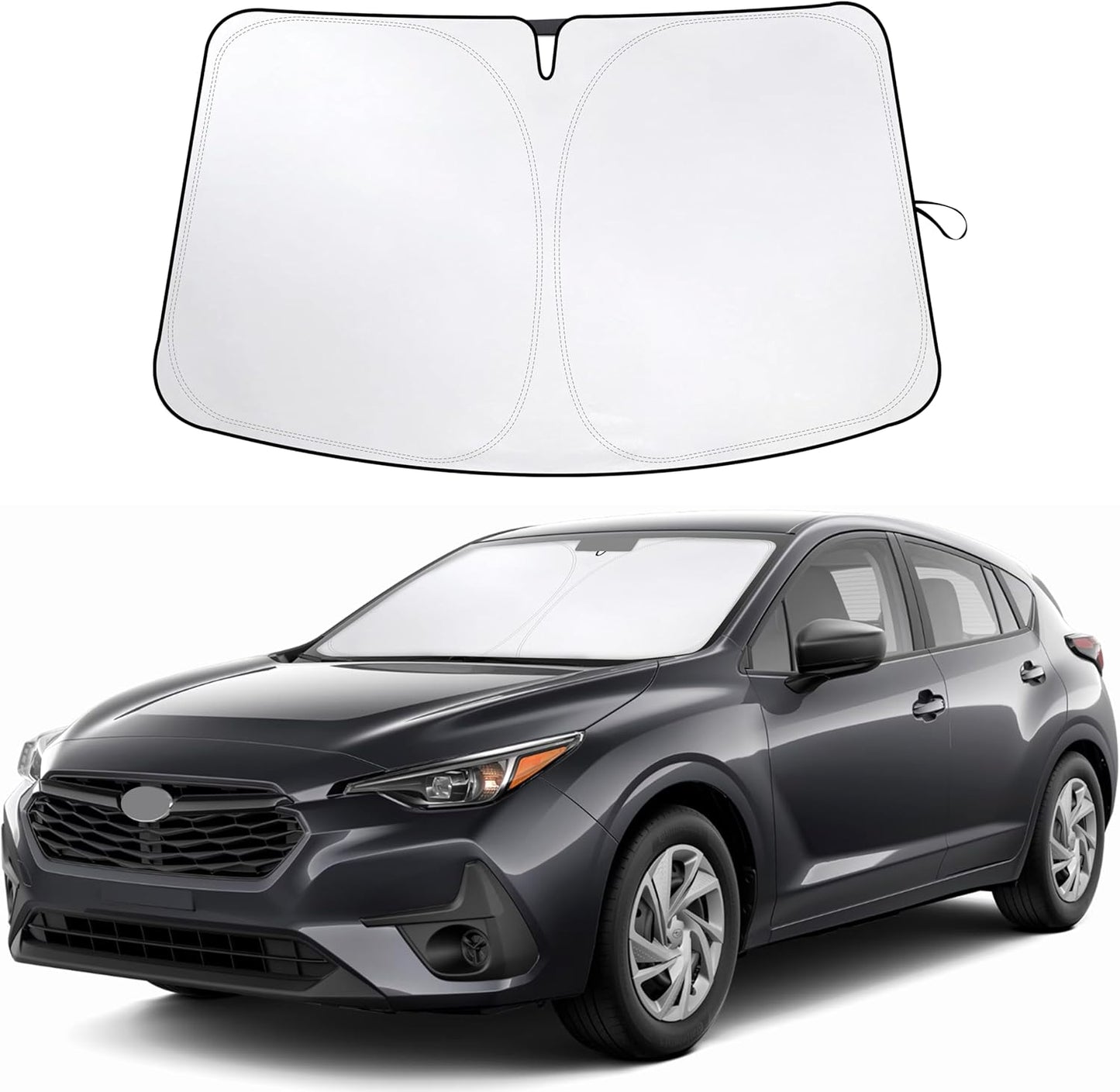 Subaru Impreza 2017-2024 2025 Car Windshield Sunshade - EcoNour 240T Polyester Material Cars Sun Visor Reflector - Blocks UV Rays - Foldable Sunshade Interior Protection-Subaru Impreza Accessories