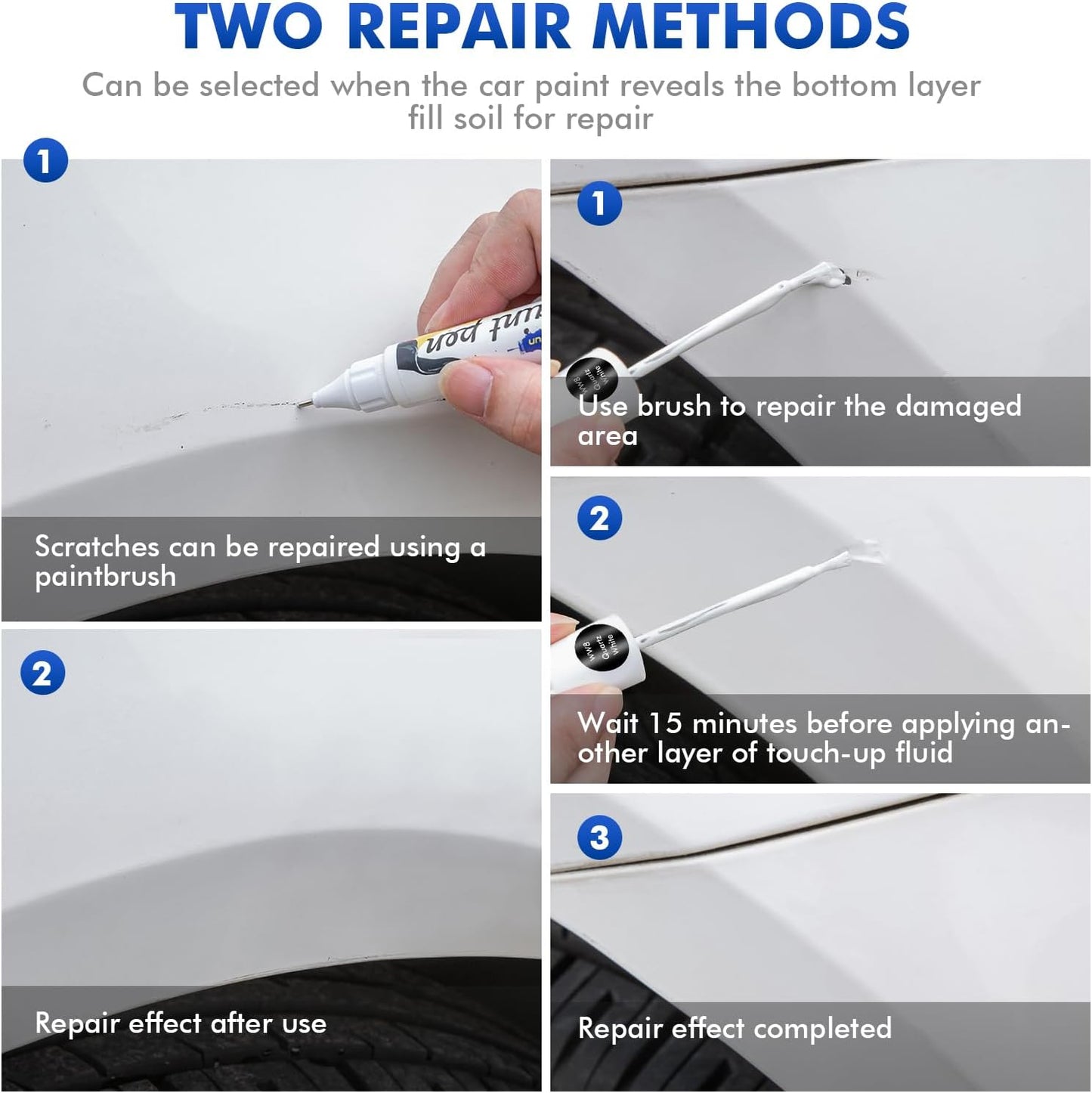 Ceramic White (WAW) Touch Up Paint Compatible with Hyundai, DIY Car Paint Scratch Repair, Automotive Paints, Quick & Easy Fix Scratch Repair for Elantra/Venue/Ioniq