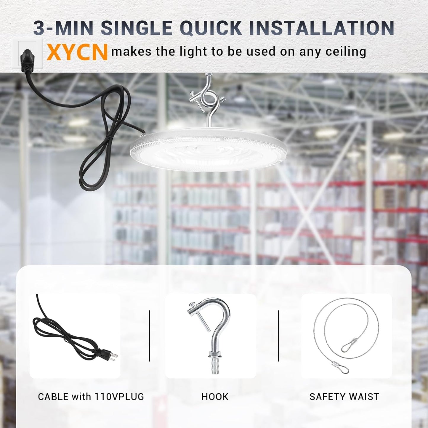 10 Pack 150W UFO Led High Bay Light 6000K Daylight,120VAC,Commercial Bay Lighting,IP66 Waterproof,21050LM,650W MH/HPS with Plug Area Lighting for Warehouse/Shop/Workshop/Barn/Gym/Factory