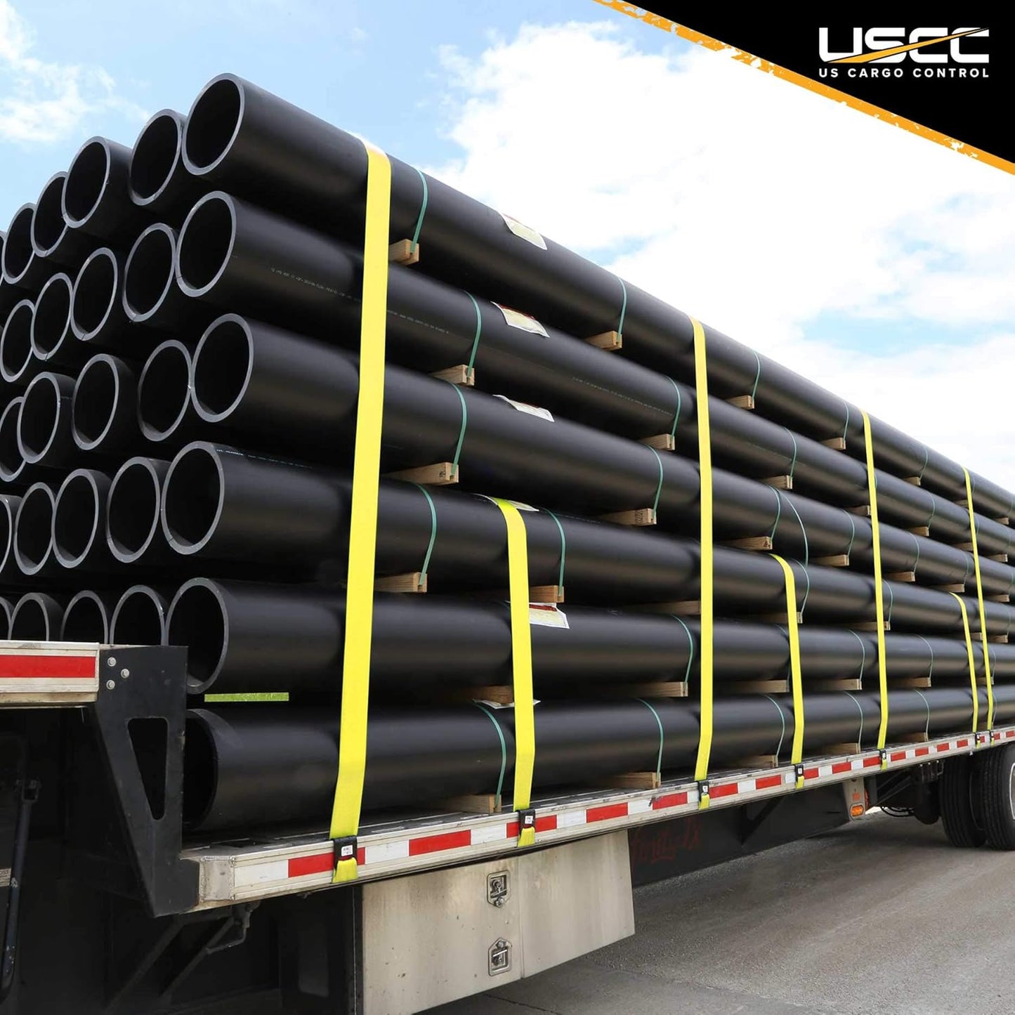 US Cargo Control 4 Inch x 11 Inch Fixed End (2-Pack), Zinc-Coated Ratchet and Black Flat Hook, 5,400 lbs Working Load Limit, 4 Inch Ratchet Strap Fixed Ends for Flatbed Trailers and Trucks