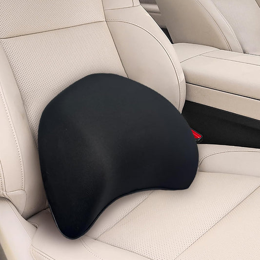 Really Supportive Lumbar Support Pillow for Car, 100% Memory Foam Lumbar Pillow with Breathable Removable Cover, Ergonomic Design - Back Pillow for Car Seat/Back Pain Relief(Timeless Black, 1PC)