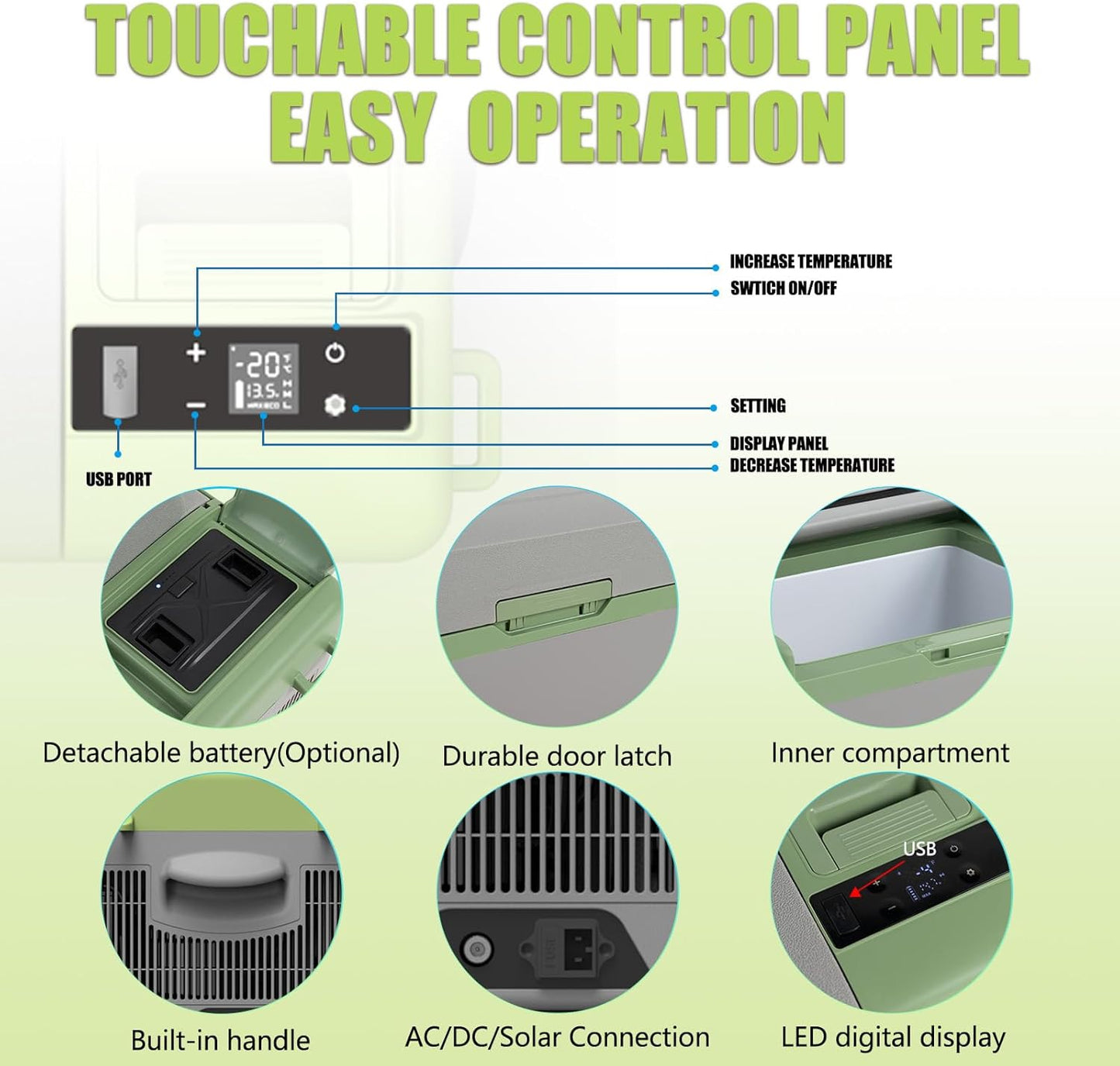Alpicool Y15E Portable Fridge 12 Volt Car Refrigerator 17 Quart Freezer for Fishing, Camping, RV, Truck, Boat-12/24V DC