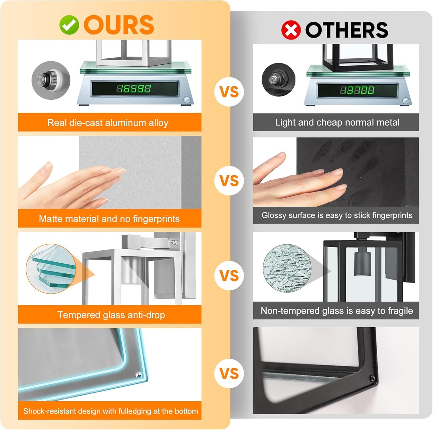 PARTPHONER Silver Dusk to Dawn Porch Lights Fixtures Wall Mount, Sensor Exterior Lighting Lamp set of 2, Anti Rust Wall Sconce, Waterproof Outdoor Wall Lantern for House Doorway, Garage, WTWL176AS2