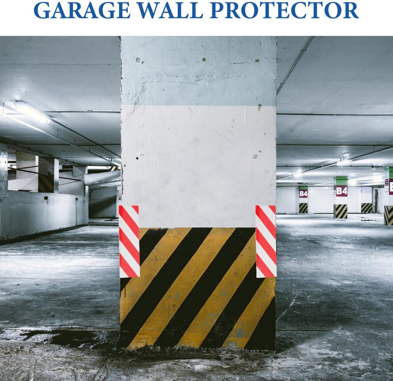 VOSAREA 4pcs Reflective Foam Wall Protector for Garage Poles Corner Guard Padding for Parking Garages Wall Guards to Protect Walls