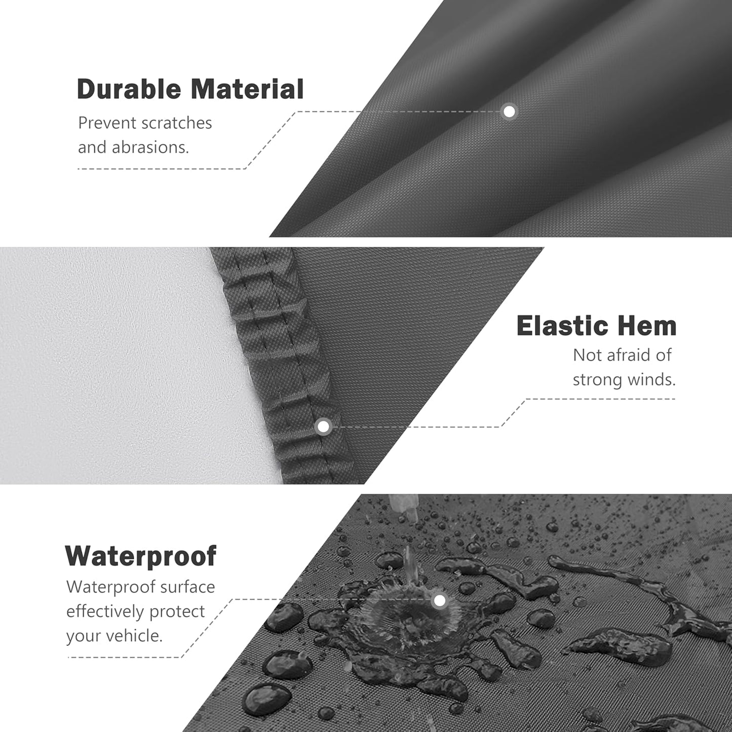 MORNYRAY Compatible with Jeep Wrangler 2 Door, Custom Fit JK JL TJ YJ CJ,Outdoor Waterproof Sun Rain Snow Hail Protection with Driver Door Zipper (Black, Custom Fit Jeep Wrangler 2 Door)