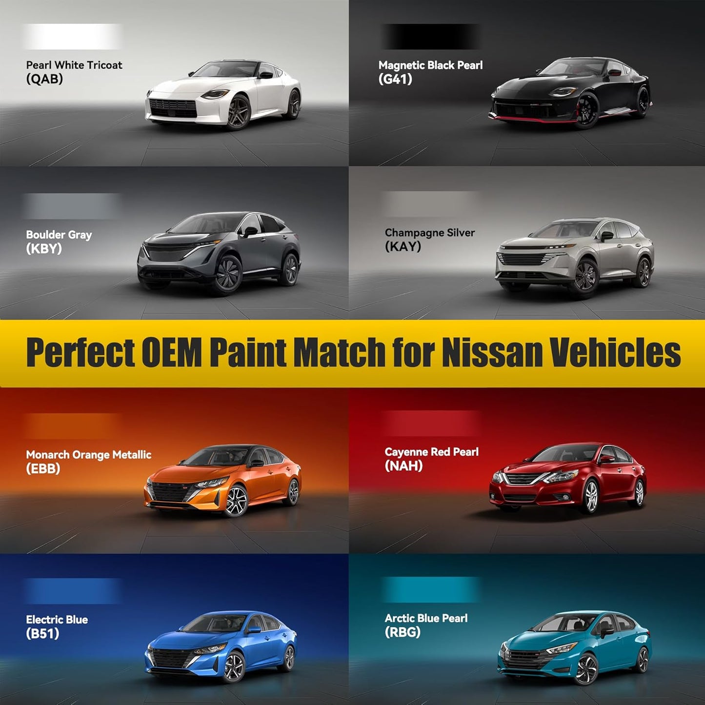 Gun Metallic(KAD) Touch Up Paint Compatible with Nissan, Exact Match Car Paint Pen Automotive Scratch Repair Remover Kit Quick & Easy Solution for Vehile Chips and Nicks