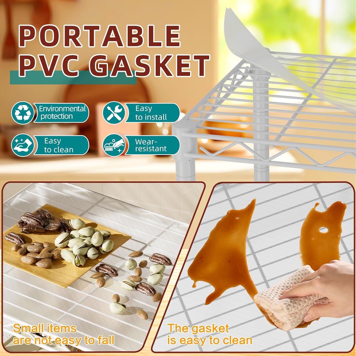 SINGAYE 3 Small Wire Shelves Kitchen Pantry Close Home Organizers and Storage Bathroom Shelf Laundry Room Organization Adjustable Book Metal Garage Shelving Unit