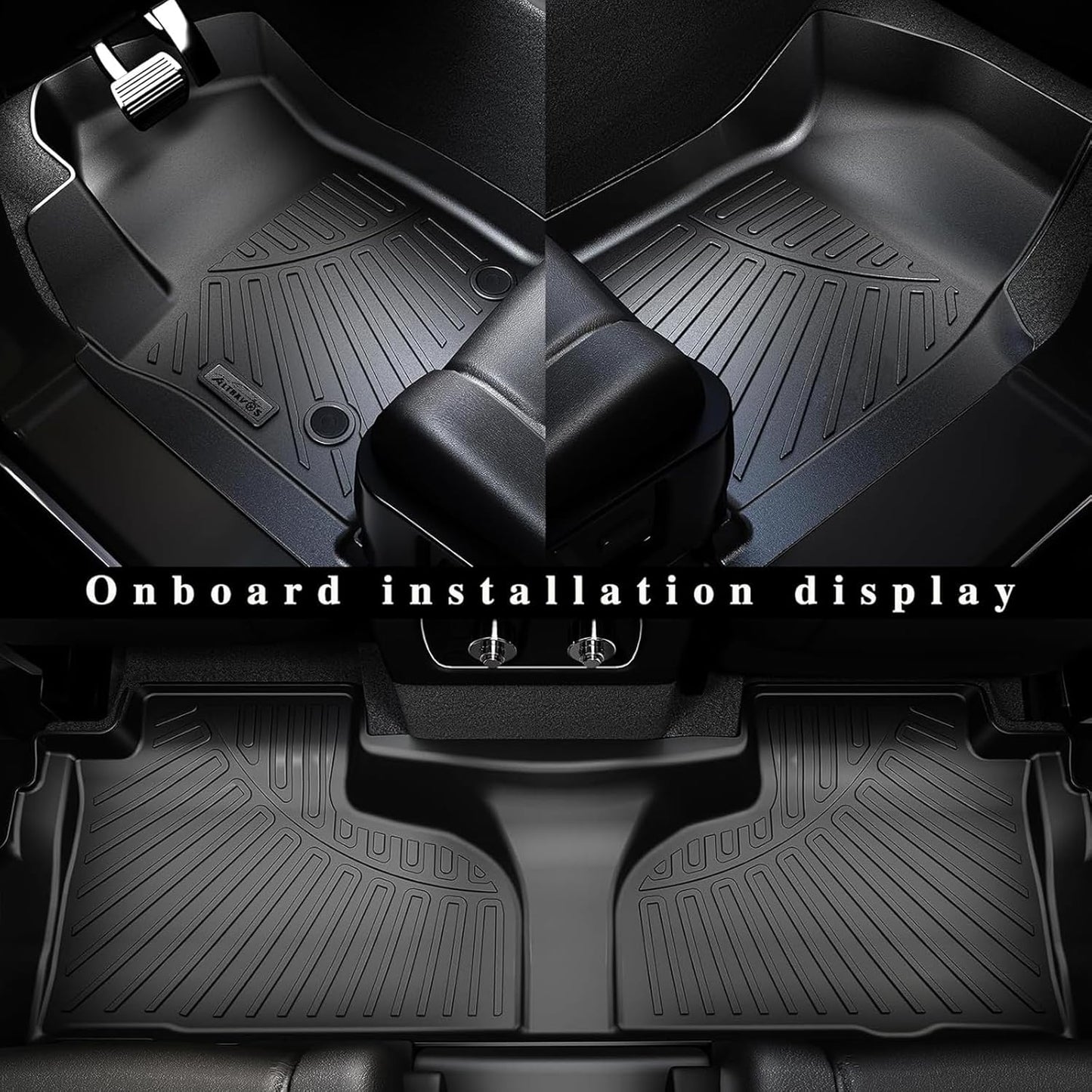 Floor mat for 2017-2024 2025 Chrysler Pacifica Gas Touring Models(Non Hybrid & Non Pinnacle Model) Cargo Mat with Backrest Protection, TPE All Weather Car Floor Liners Cargo Liners Accessories-Black