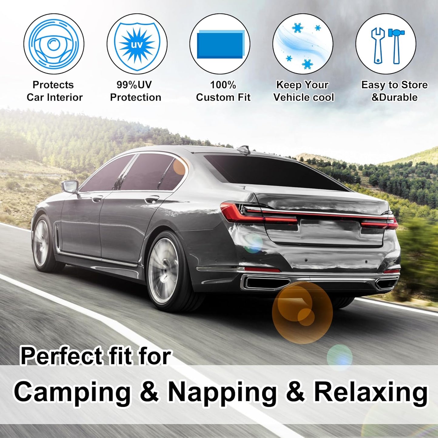 TINGLU Window Shades for BMW X1 F48 2016 2017 2018 2019 2020 2021 2022 Accessories Car Side Full Windows Rear Triangular Windshield Sun Shade Sun UV Rays & Privacy Protection for Camping 10PCS