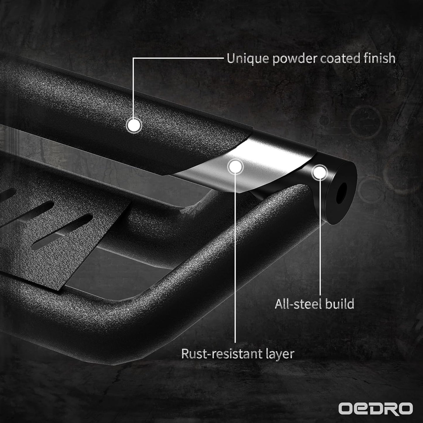 OEDRO Running Boards Compatible with 2019-2025 Chevy Silverado/GMC Sierra 1500, 2020-2025 2500HD 3500HD Crew Cab(Excl. 2019 1500 LD/Limited), Bolt-on Side Steps Steel Nerf Bars