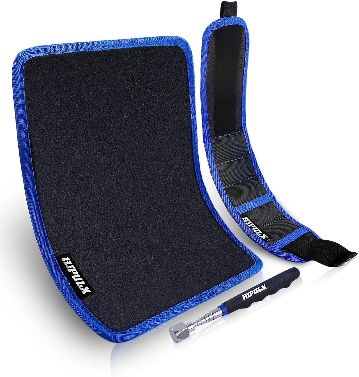 Magnetic Tool Mat Set, 40 LB Tool Pad with Telescoping Magnetic Pickup Tools & Magnetics Wristband, Tools Organizer for Garage, Workshop & Auto Repair