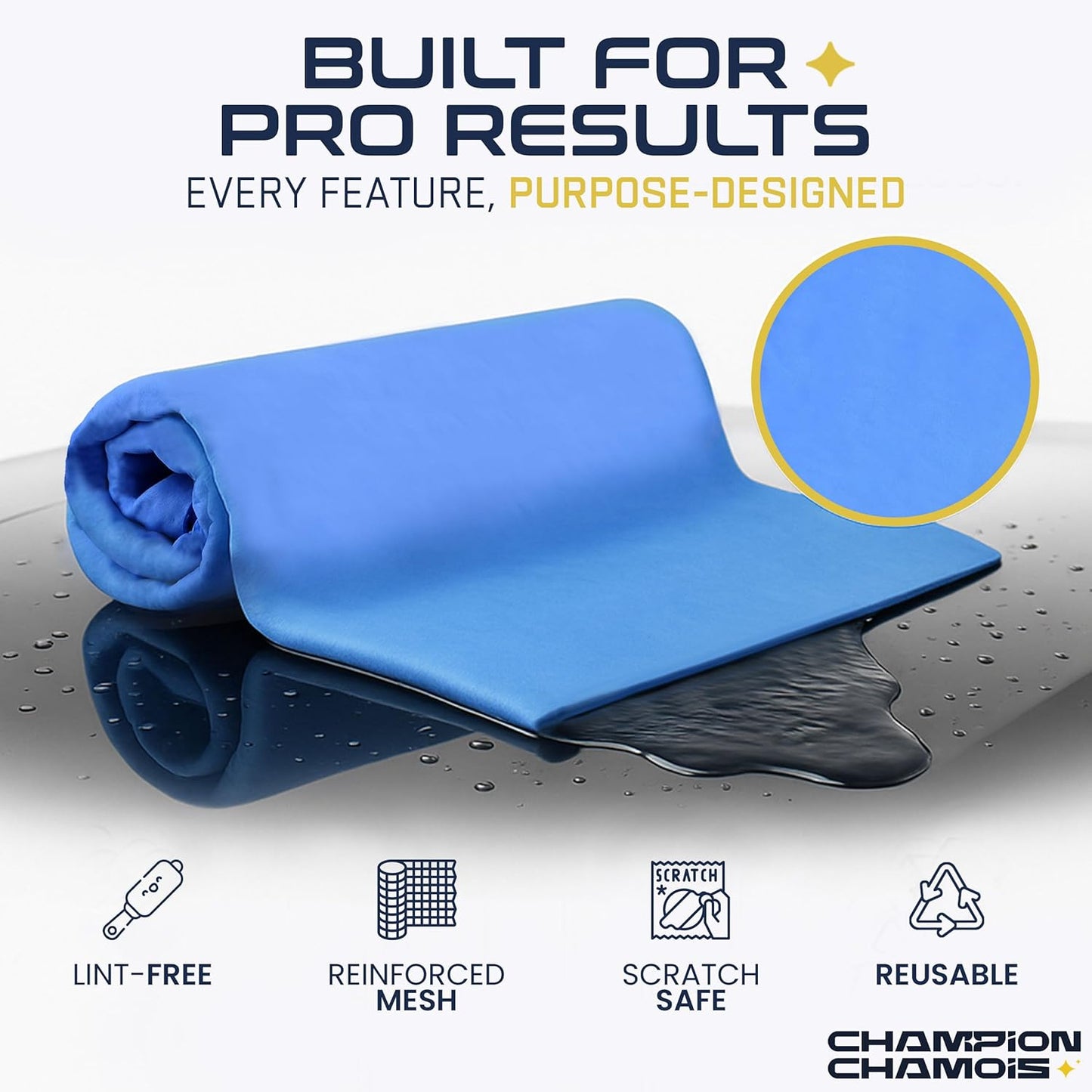 Premium Large Shammy Towel for Car - 2pk (26"x17") - Super Absorbent, Streak-Free, Lint-Free, Scratch-Free Cloth for Cars, Boats, Home - Long Lasting Synthetic Leather Chamois + Hanging Storage Tubes