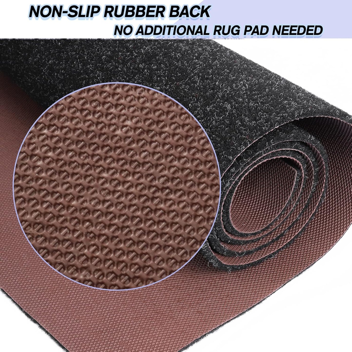 Custom Size Backed Non-Slip Area Rugs Runner, Easy Clean, Waterproof Runner Rugs for Hallway Entryway, Kitchen, Laundry, 4FT x 10FT, Black