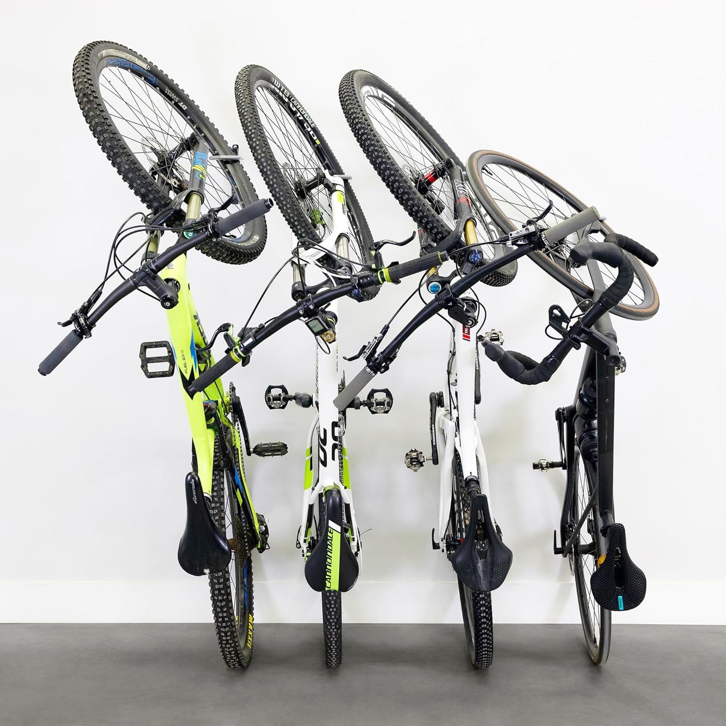 WheelRest Bike Hook, No-Lift Garage Bike Wall Mount 75lbs Max Load, Fits all bikes, Vertical Bicycle Storage Rack, Adjustable Bike Hanger for MTB, Road, eBike, 2 Pack