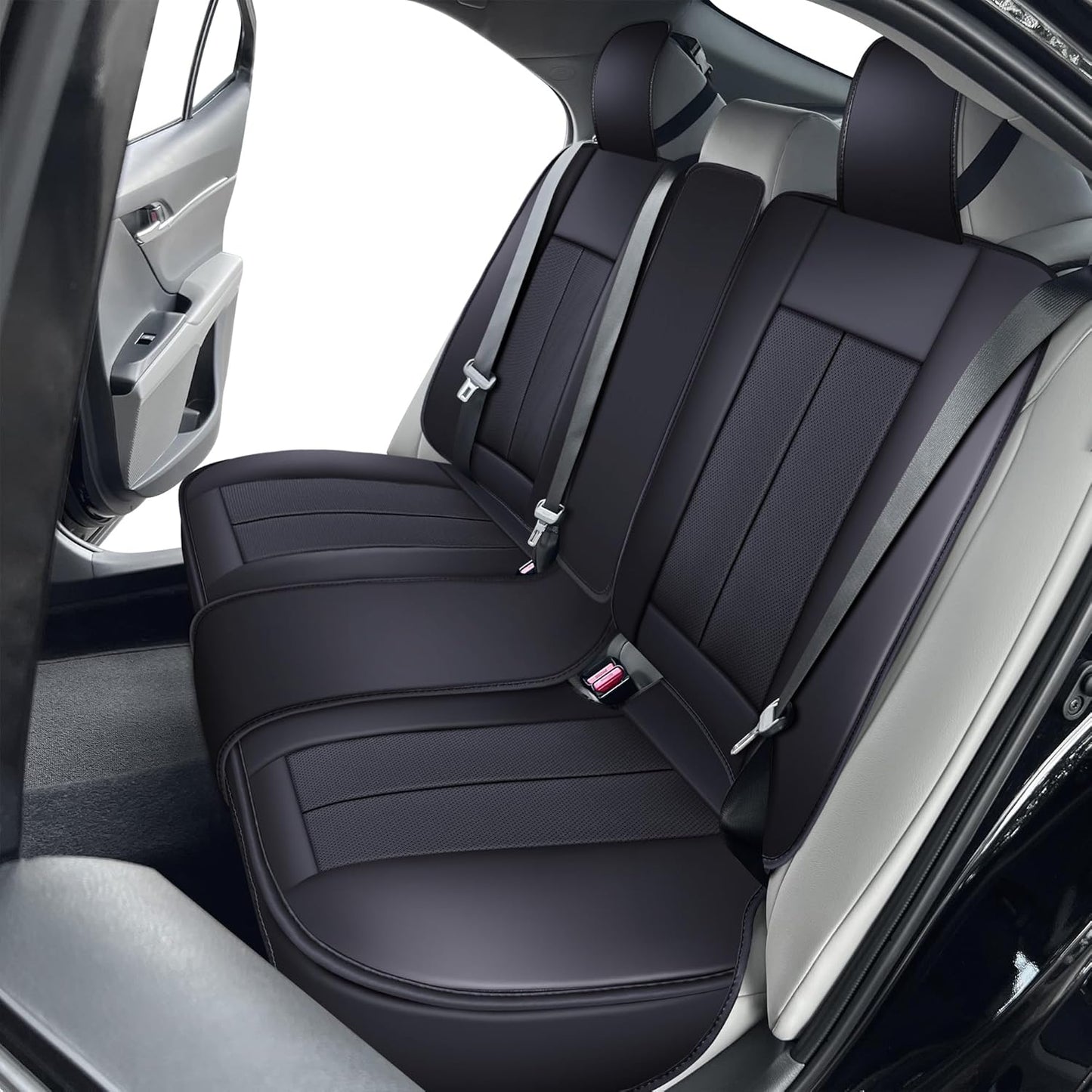 OASIS AUTO Custom Fit Seat Covers for 2012-2025 Toyota Camry, Waterproof Faux Leather Seat Protector Cushion Camry Car Accessories (Full Set, Inky)