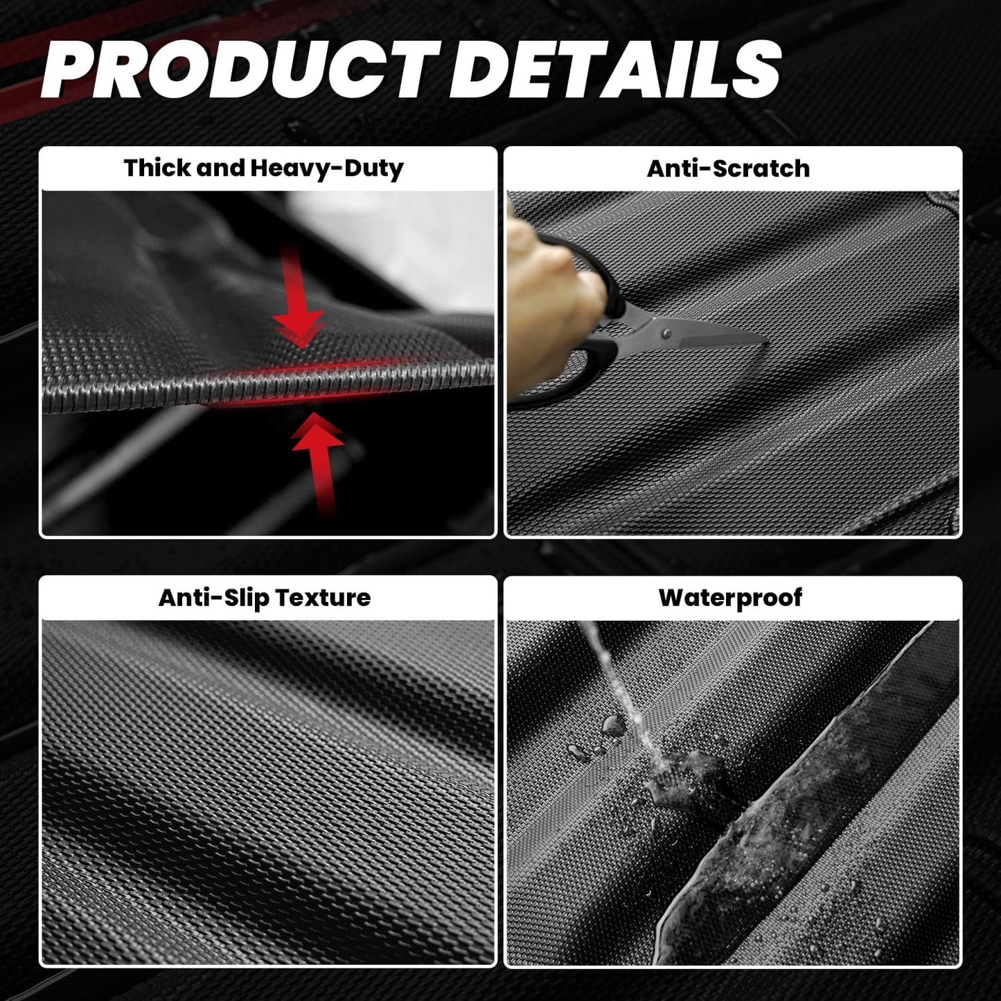 LASFIT Truck Bed Mat 2020-2025 for Chevrolet Silverado/GMC Sierra 2500HD 3500HD (Only Fit 6.8FT, Not Fit 5.8FT/6.6FT) All Weather TPE Custom Fit Car Bed Mat, Black (Not for 5th Wheel Package)