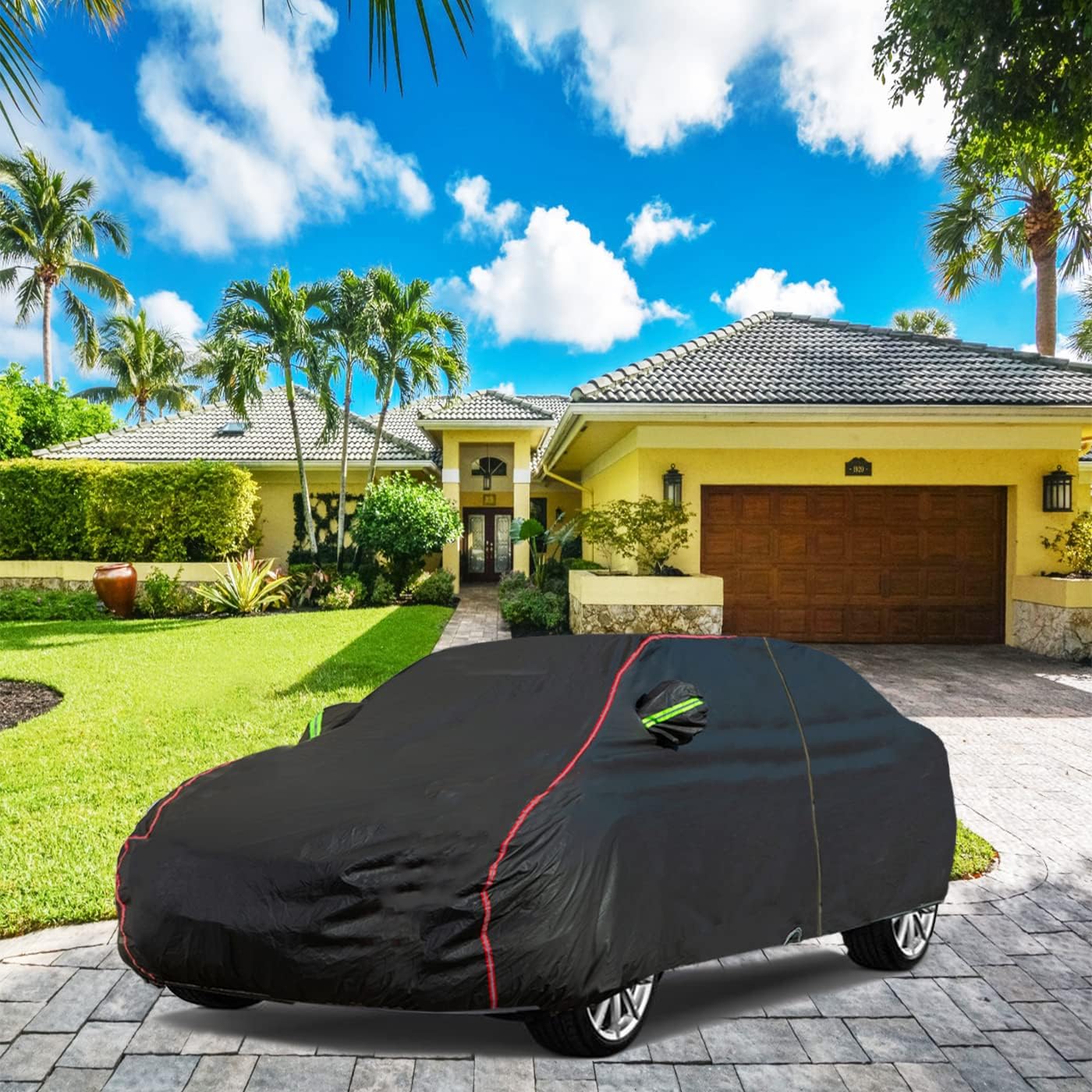 Breathable New Material, Waterproof Car Cover, Locks and Zipper Doors, Sunscreen Waterproof UV Prevention Snowproof Wind and Windproof,Suitable for Indoor Outdoor,for Sedan (197" to 208") B4