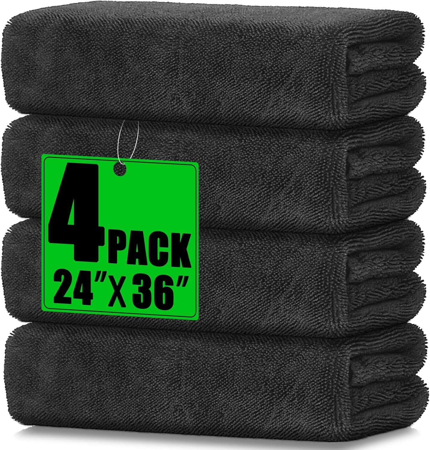4 Pack Microfiber Towels (36"x 24") Extra Large Ultra Absorbent Drying Towel for Cars and Trucks, Without Streaks, Scratches, or Water Spots