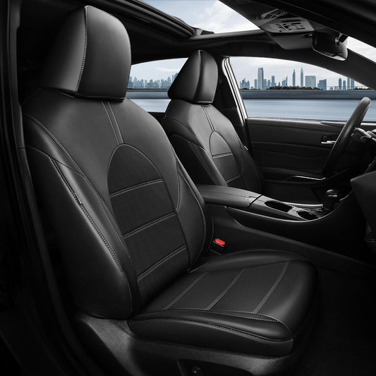 for Toyota Camry Seat Covers LE SE SE Nightshade 2018 2019 2020 2021 2022 2023 2024 - Waterproof Luxury Leather Seat Covers for Cars, Custom Fit Car Seat Covers Full Set, Black Not for Hybrid