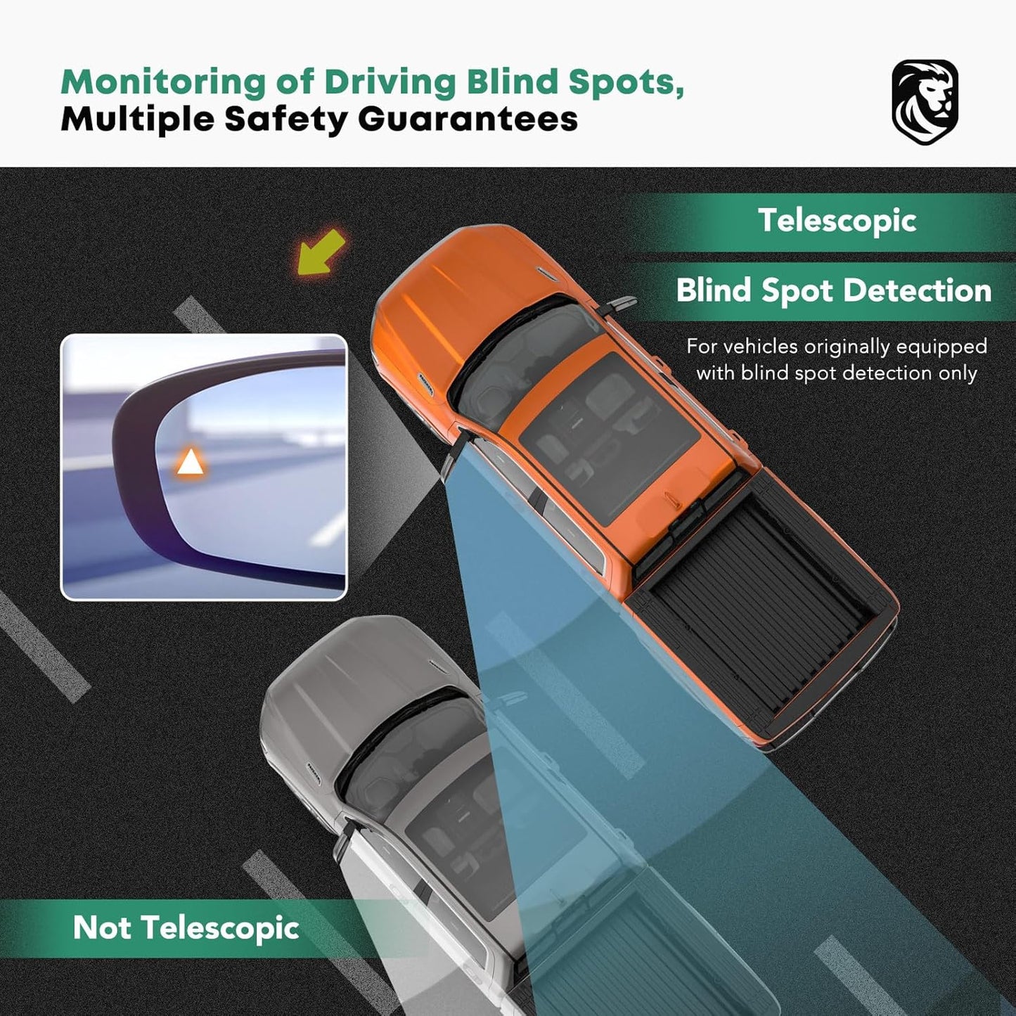 YHTAUTO Power Adjusted Heated Towing Mirrors Fit Toyota Tundra 07-21, Sequoia 08-17, Arrow & Turn Signal & Backup Running Light, w/Blind Spot Detection, Telescoping Driver Passenger Side Car Mirrors