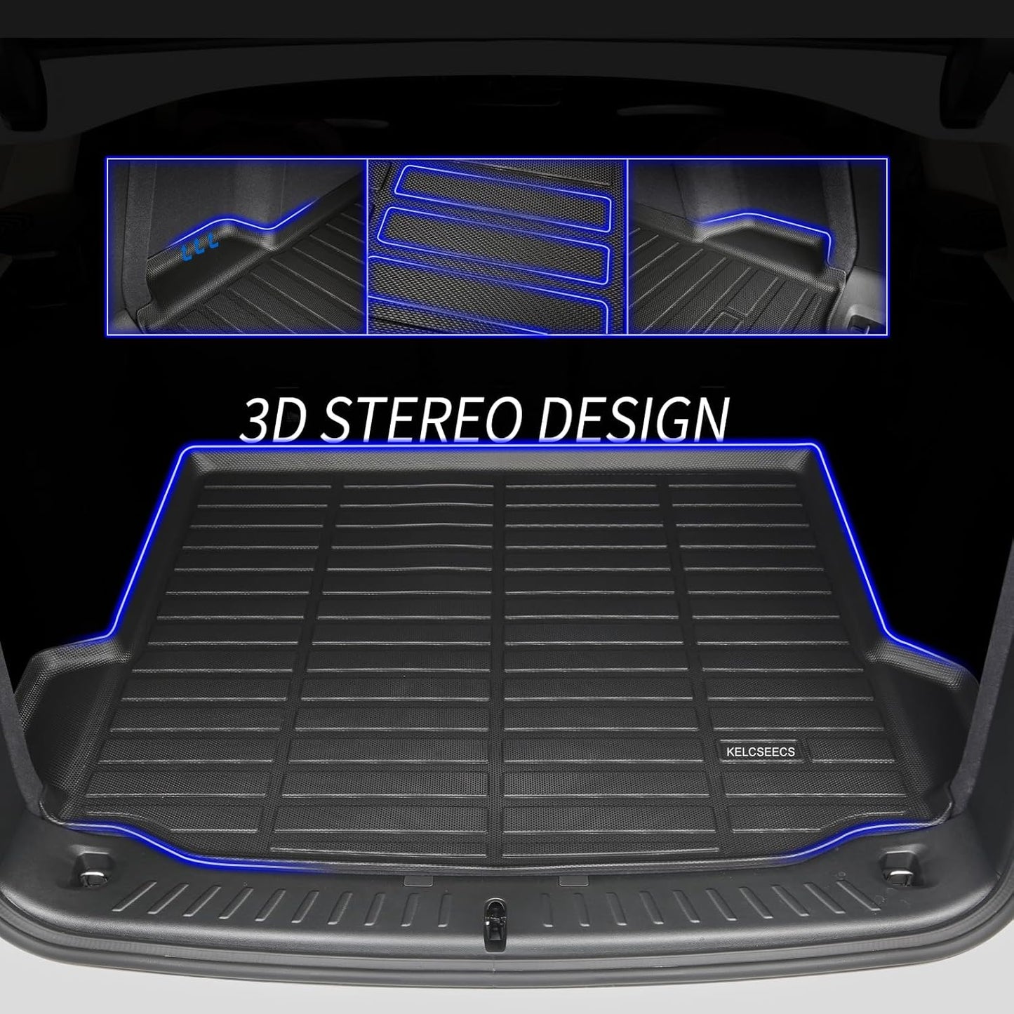 KELCSEECS® Floor Mats & Cargo Liner Custom for 2018-2025 Volvo XC60(Fit for T5 T6,Not for Hybrid) All Weather Protection TPE Floor Liners Front& Rear Row Full Set Volvo XC60 Accessories Black