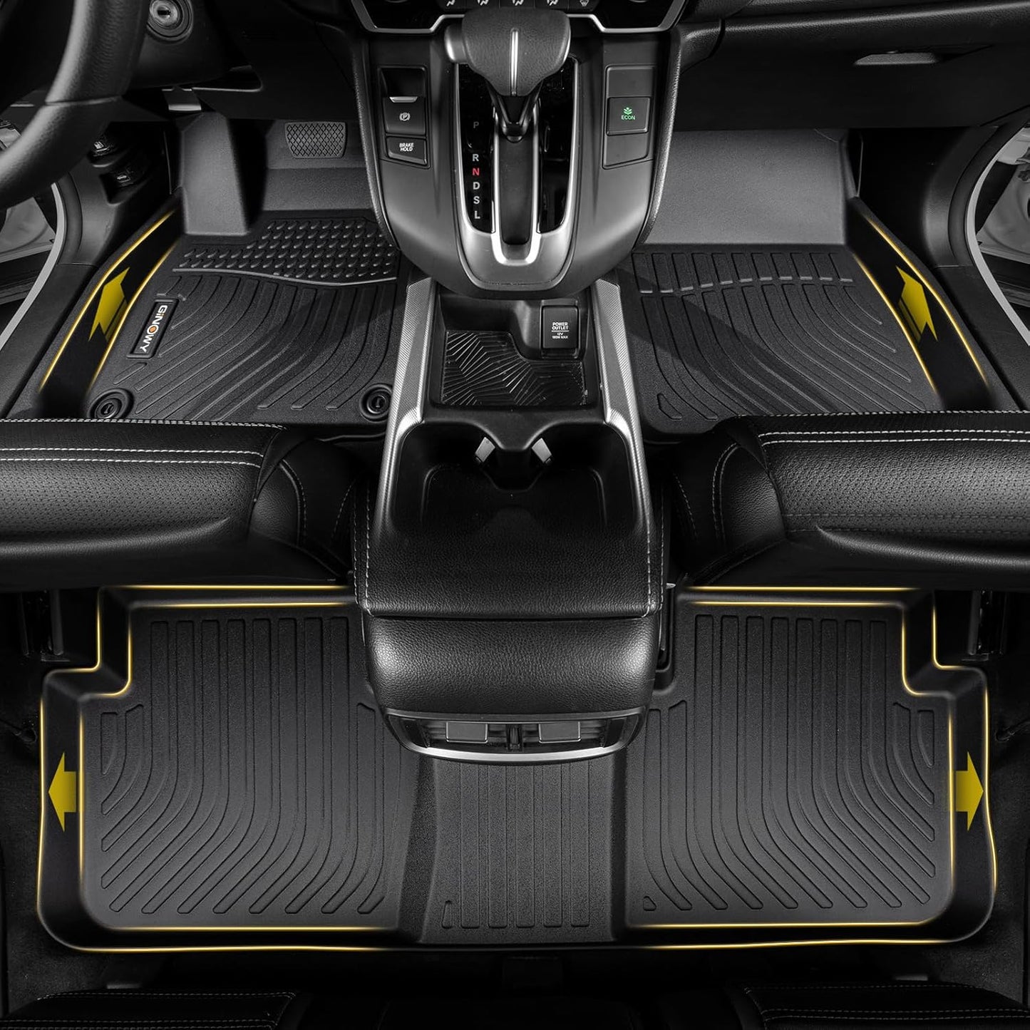 GINOWY-Floor Mats for Lincoln Aviator 2020-2024 2025, Car Mats for Lincoln Aviator, Aviator All Weather Mats, 3 Rows, TPE Floor Liners for Aviator Accessories Mats, Custom Fit Aviator Car Mats