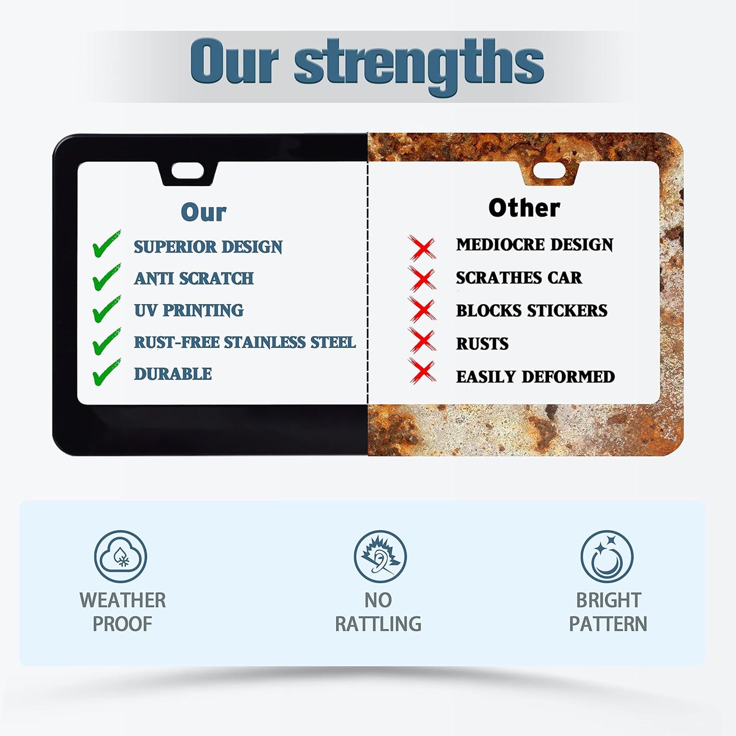 Grey Black Leopard Print License Plate Frame Cheetah License Plate Frames Personalise Stainless Steel Funny Design Compatible with Standard License Plate Holder for USA Canada 6 X 12 Inch with Screws
