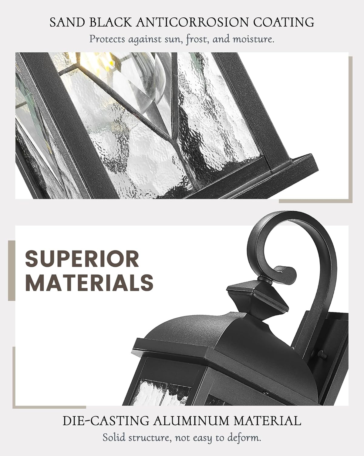 FEMILA 2 Pack Large Outdoor Wall Sconce, 21" Exterior Wall Light Fixtures, Anti-Rust Waterproof Porch Lights for Entryway, Patio, Garage, Doorway, Matte Black, 4FD54B2-2PK BK-SD