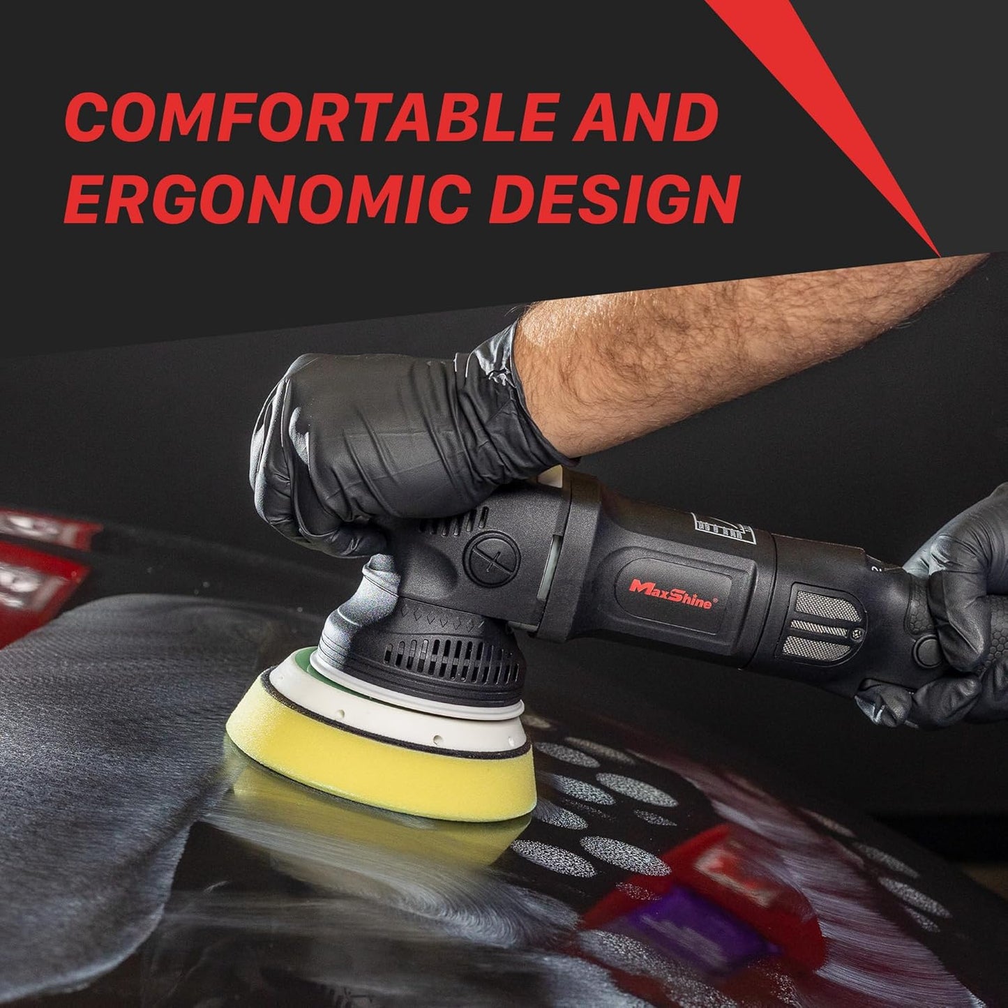 Maxshine M15 Pro Dual Action Polisher | 15mm Throw, 5" Backing Plate, 1000W, Black | Variable Speed, Ergonomic Grip, Low Vibration | For Car Detailing and Paint Correction