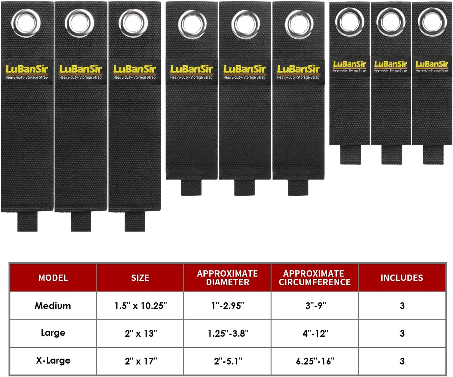 LuBanSir Extension Cord Holder, Assorted 9 Pack (10"/13"/17") Extension Cord Organizer for Garden Hose Storage and Garage Wall Organization