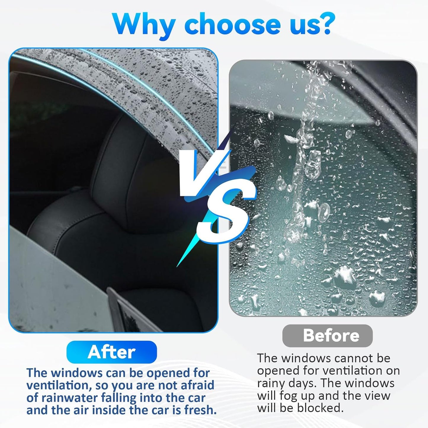 4pcs Front+Rear Smoke Tint Sun/Rain Guard Outside Mount Tape-On Vent Window Visors Compatible with 00-06 BMW X5 E53