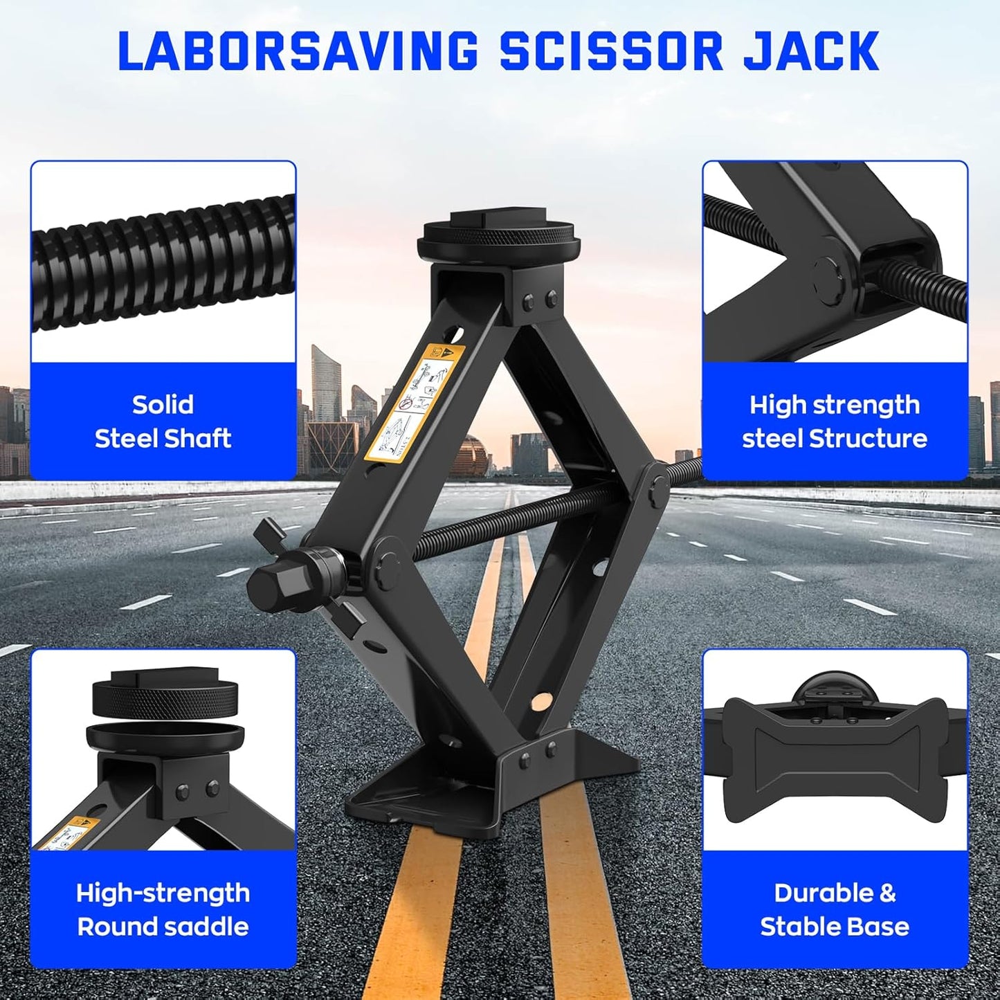 Car Jack Kit for BMW & MINI, 2.5 Ton Scissor Jack for BMW Vehicle with 2PCS Jack Pad, Portable Tire Changing Kit Compatible with B-M-W 1-3-5-7 Series, X-Series