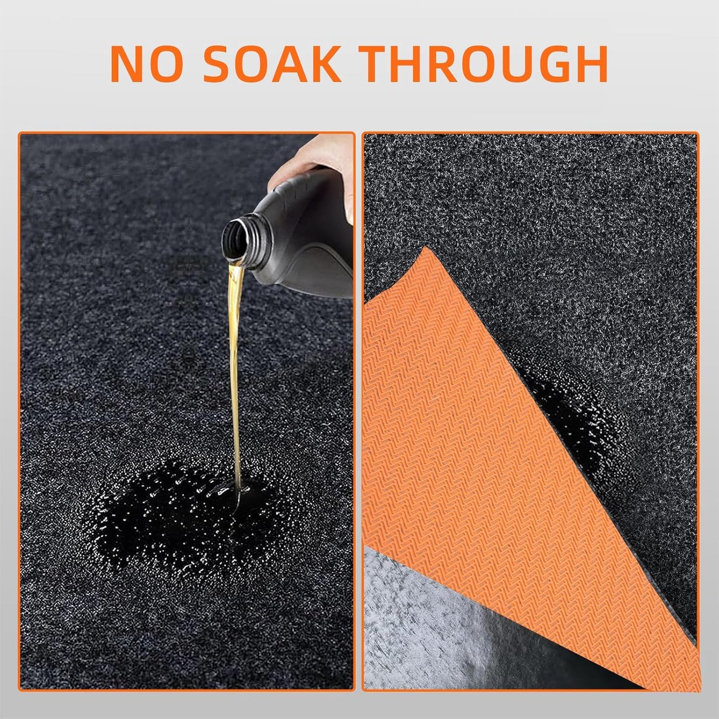 8.5 x 6.6 Ft Garage Floor mats for Under car, Garage mats for Floor Upgraded, Oil Spill mat, Absorb Oil Quickly, Garage Carpet, Reusable, Washable, Protects Floor 3mm TPR Non-Slip Thickening