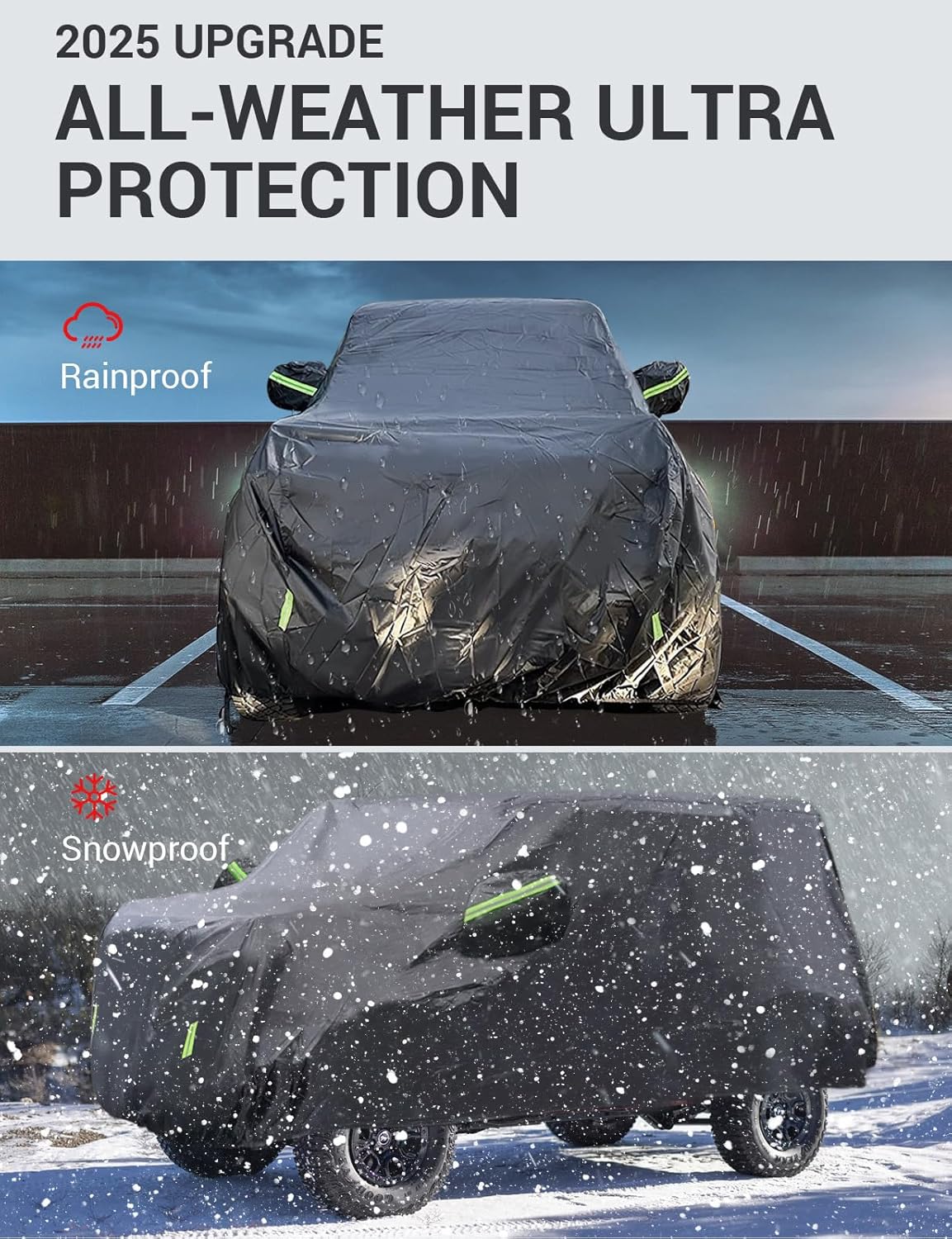 Proadsy 2025 Upgrade Car Cover Compatible with Ford Bronco Sport 2021-2024 2025 210T Windproof All Weather Waterproof Sun Rain UV Dust Snow Protection Outdoor Covers