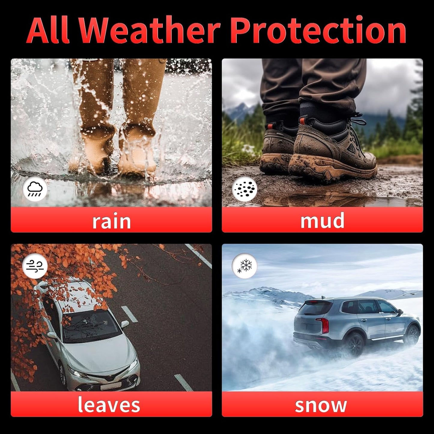 Wayhigh-All Weather Floor Mats and Cargo Mat Set Fit for 2025 Mini Countryman (Not for Countryman SE and Electric) TPE Car Mats Waterproof Anti-Slip Rubber Floor Liners Countryman Accessories