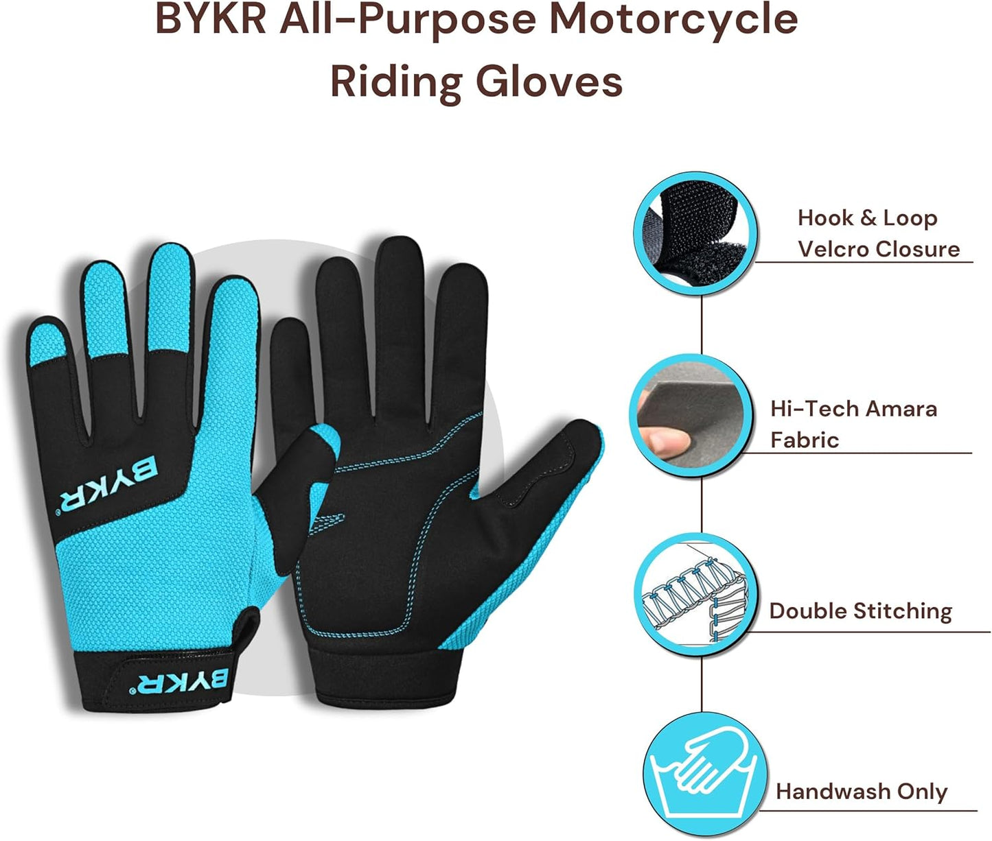 BYKR All-Weather Motorcycle Gloves for Men & Women – Protection for Dirt Bike, BMX, MX, and ATV Riding