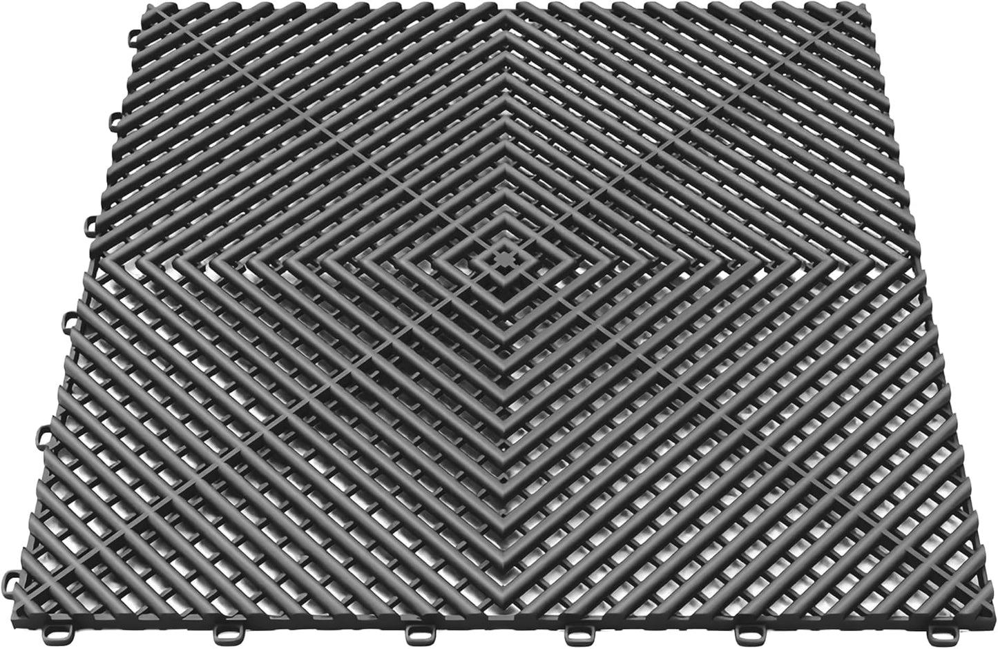 25PCS|15.7"x15.7" Garage Flooring Tiles, Non-Slip Interlocking Plastic Garage Floor Mat, Garage Organization & Garage Storage, Vented Pattern (Black)
