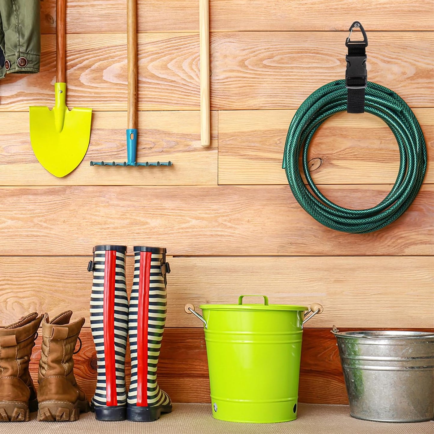 24 Pack 17 Inch Adjustable Extension Cord Holder Organizer with Triangle Clips Heavy Duty Storage Straps Extension Cord Hanger for Men Workshop and Garage Organization and Storage (Black)