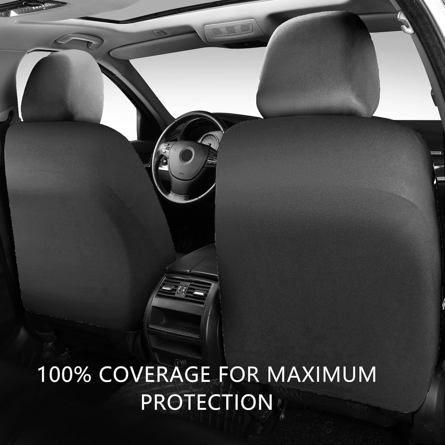 Leather Car Seat Covers,Breathable and Waterproof Napa Leather Automotive Seat Cover,Universal Interior for Cars,Sedans,SUVs,Vans,Trucks(2 Pieces,Front Seat,Grey,N3)